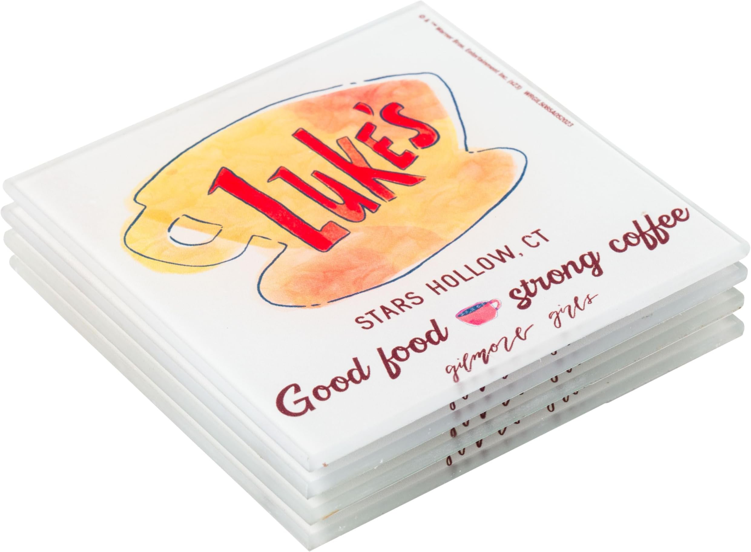 Silver Buffalo Gilmore Girls Lukes Sign Glass Coaster Set - 4 PCS