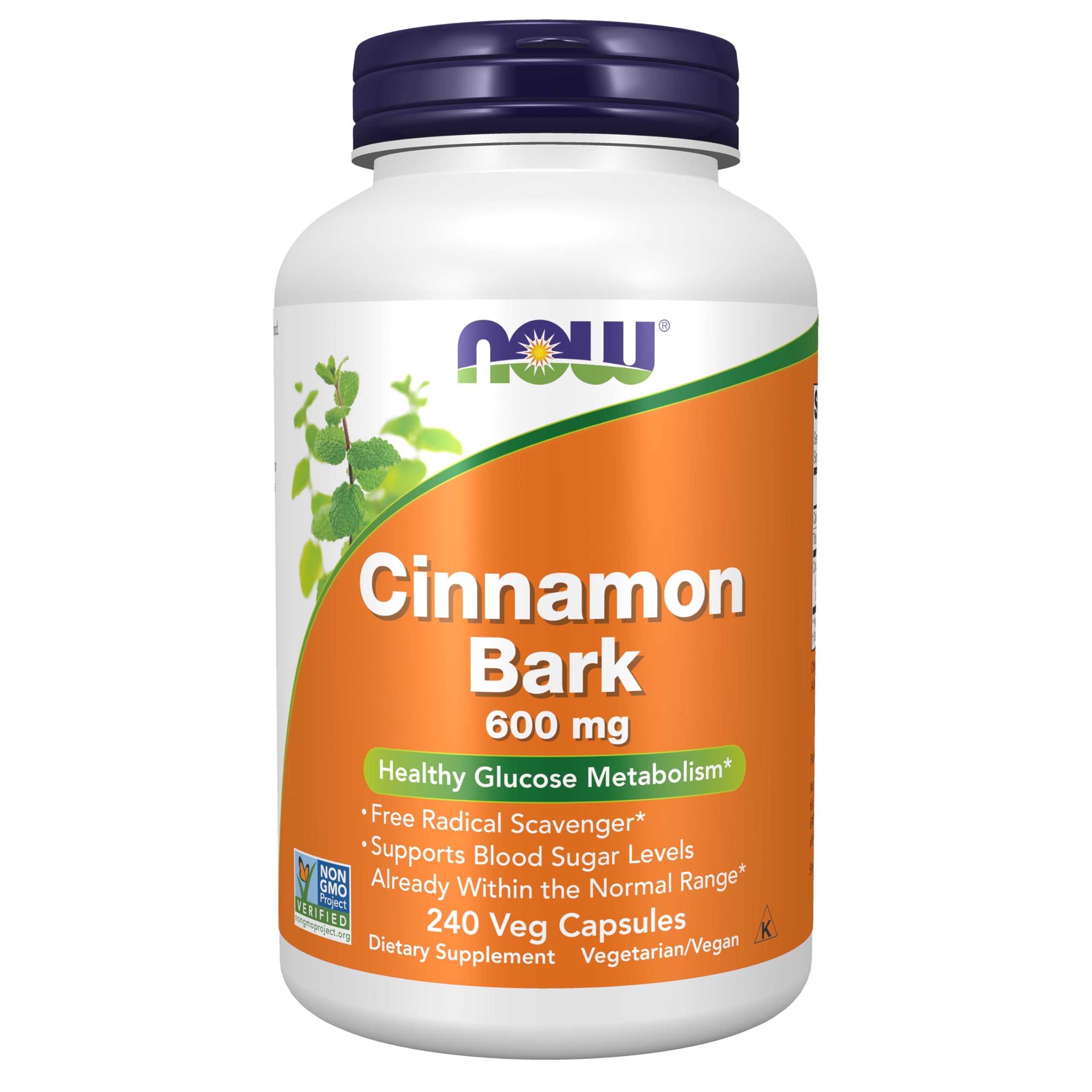 NOW Suplemento Fitoterápico, Canela em Casca 600 mg, 240 cápsulas veganas