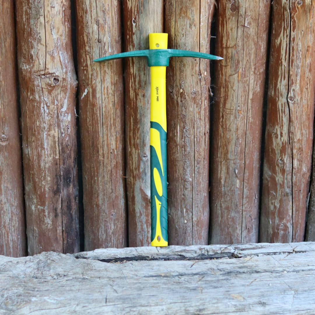 Xforst Piccone da Giardino 2 in 1 – Mini Piccone e Zappa 41 cm con Manico in Fibra di Vetro e Testa in Acciaio al Carbonio Forgiato HRC45 – per Giardinaggio, Campeggio e Prospezione – X-PF430