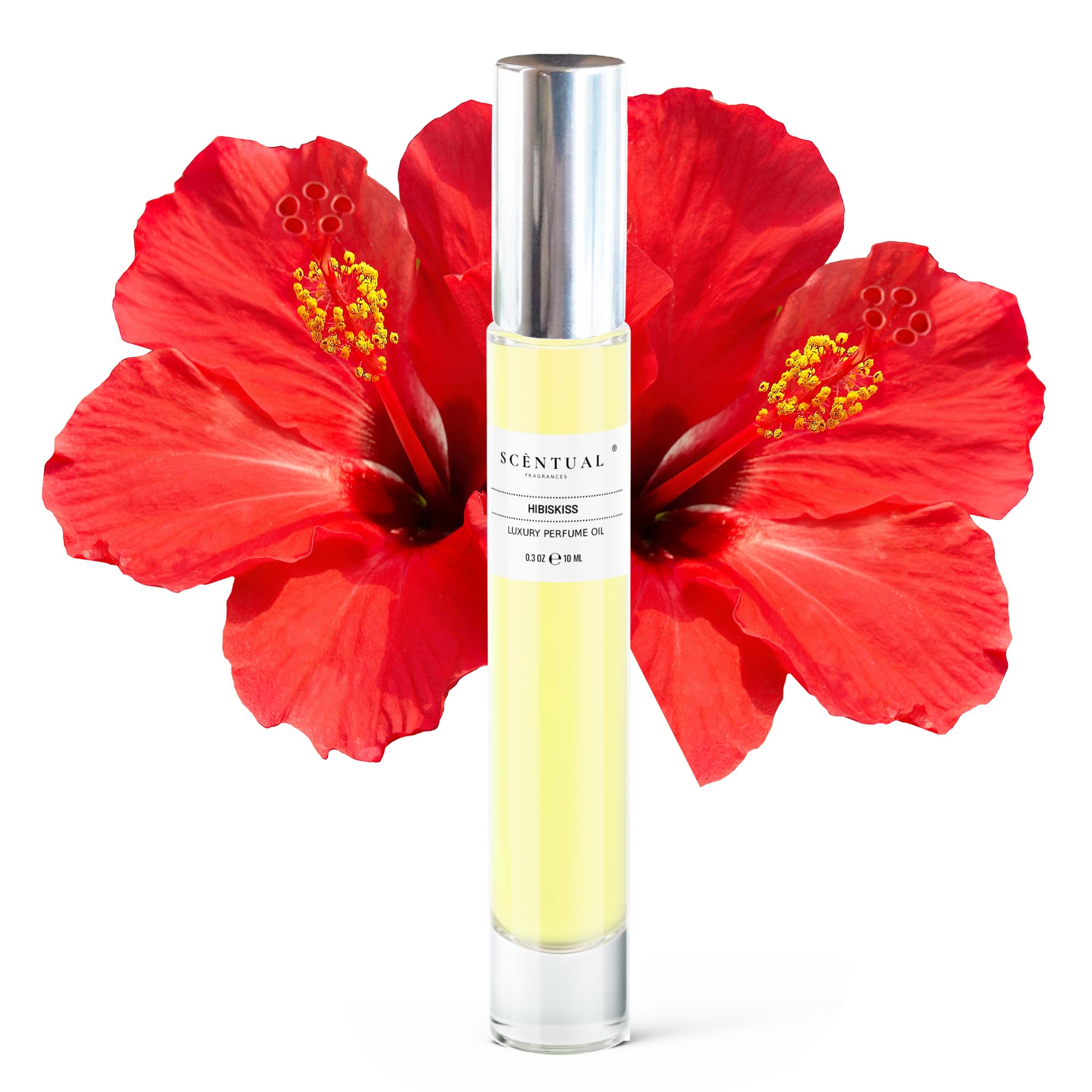 Luxury Perfume Oil, Ultra-Concentrated Women Roll-On Fragrance Oil, Long Lasting Rollerball Travel Mini Perfume, Vegan, Alcohol & Cruelty Free 10ml (HibisKiss)
