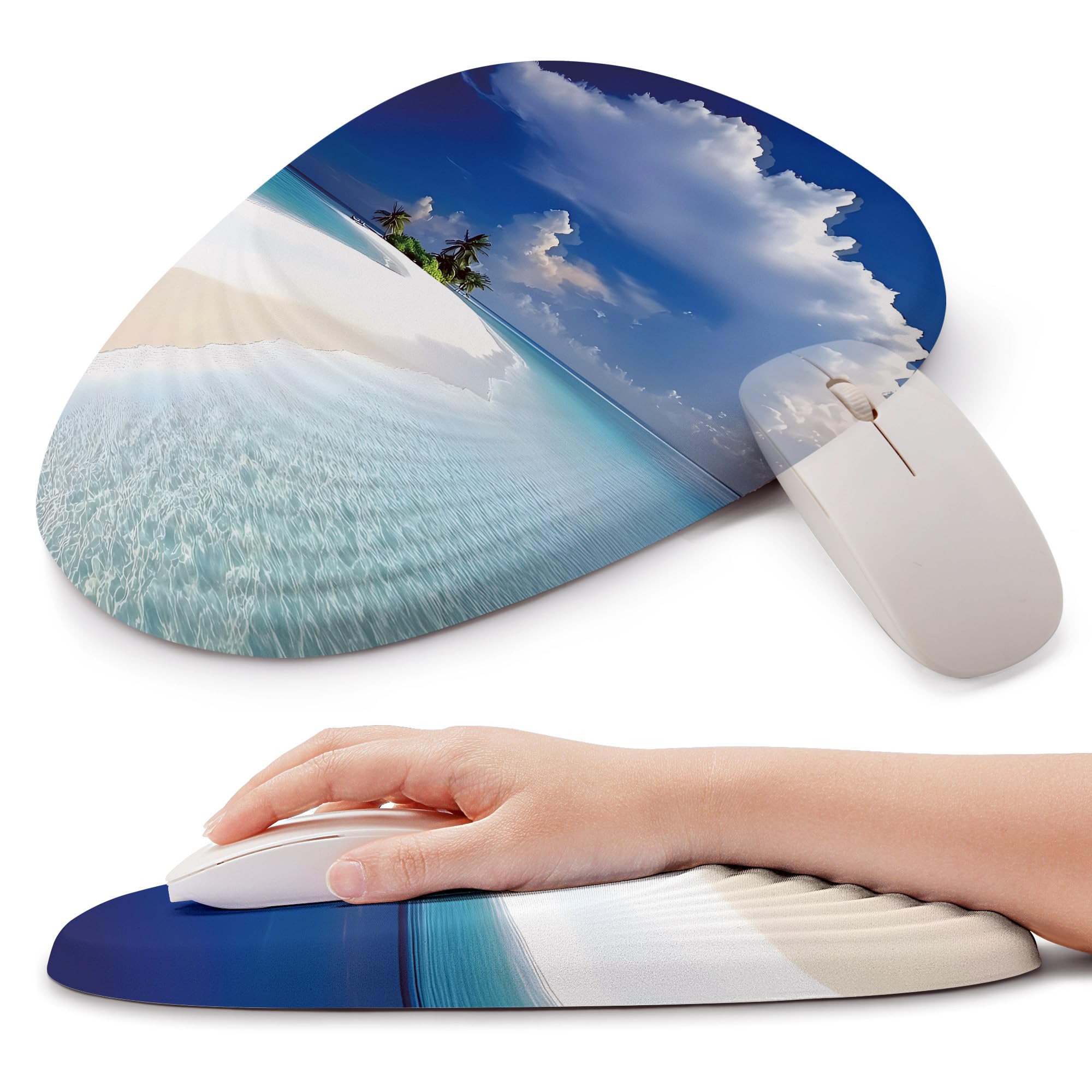 ORIENWEEDA Ergonomic Mouse Pad with Wrist Support, Memory Foam Wrist Rest for Pain Relief & Carpal Tunnel, Non-Slip Base for Office, Computer, PC,