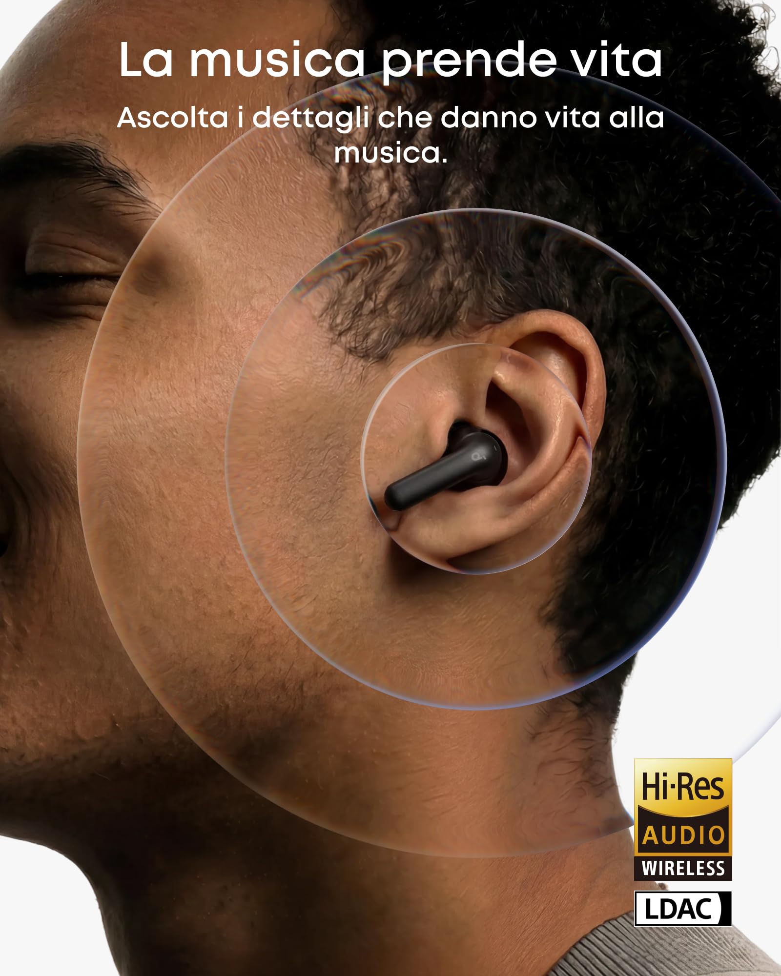 Soundcore P42i Cuffie Bluetooth ANC adattiva, Audio Hi-Res con LDAC | Modalità Natural che Attenua i Suoni Intensi, 56 Ore di Autonomia, 6 Microfoni AI per Chiamate Nitide, Ricarica Wireless,IP55