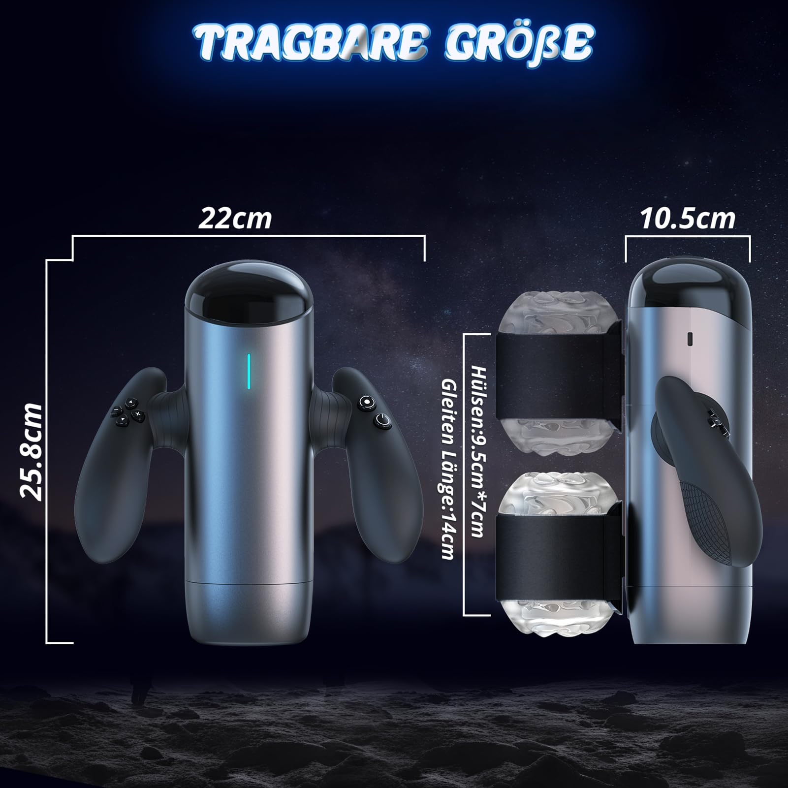Roluck Masturbatore Elettrico a Coppa per Uomo, Vagina Tascabile con 10 Frequenze di Spinta, 10 Velocità e 10 Modalità di Retrazione, Sex toy con Supporto per Telefono Rimovibile