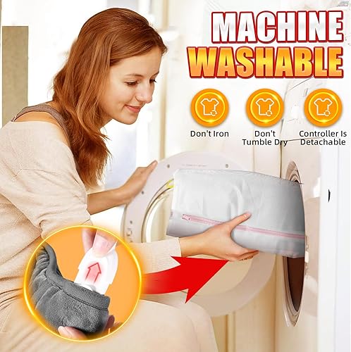 Miniatura 6 de Calentadores de pies eléctricos para hombres y mujeres, almohadilla térmica de pie de doble cara con tecnología de calentamiento rápido, apagado