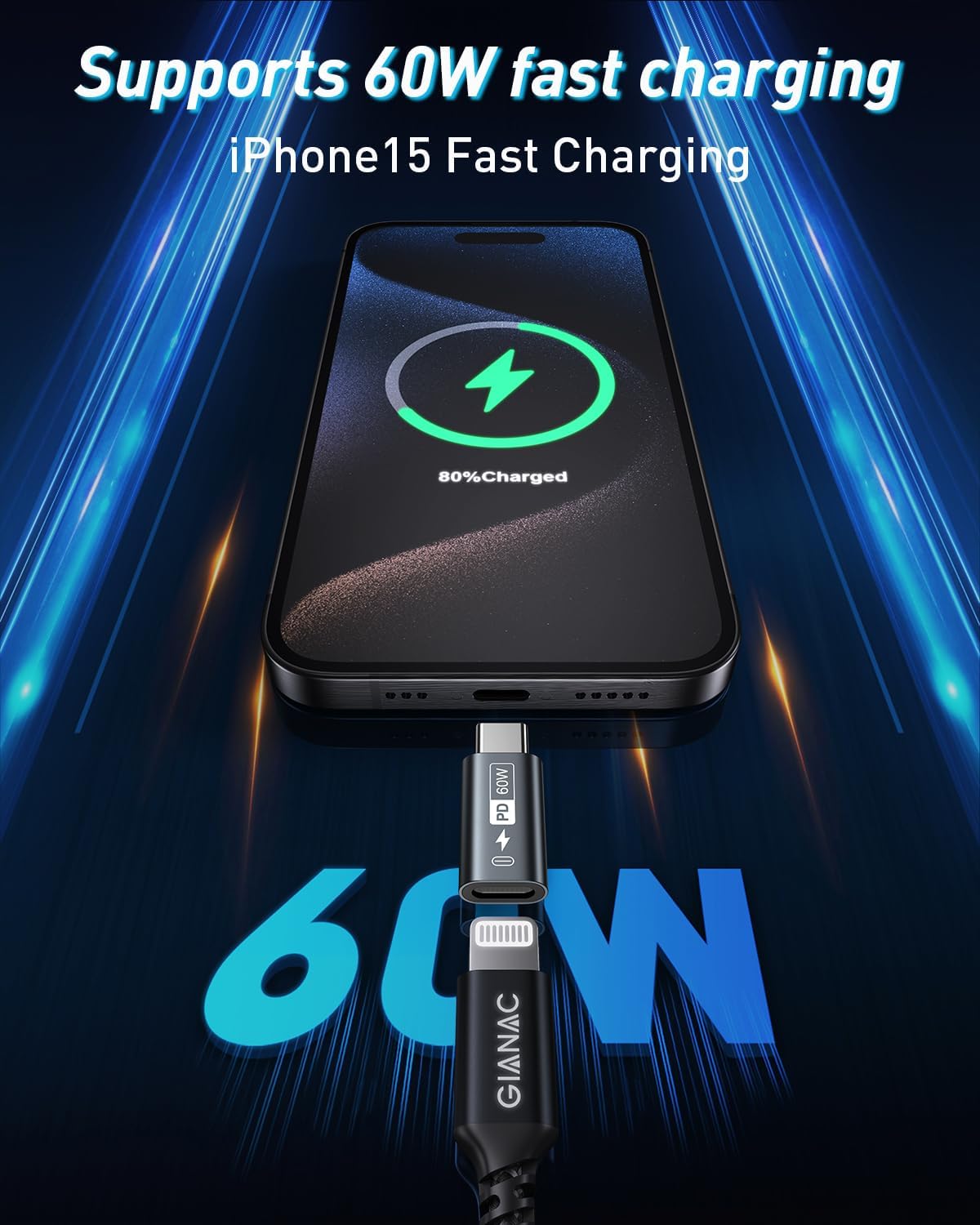 60W Lightning to USB C Adapter for iPhone 17 Air 16 15 Pro Max Plus, iPad 60W Lightning to USB C Adapter for iPhone 17 Air 16 15 Pro Max Plus, iPad