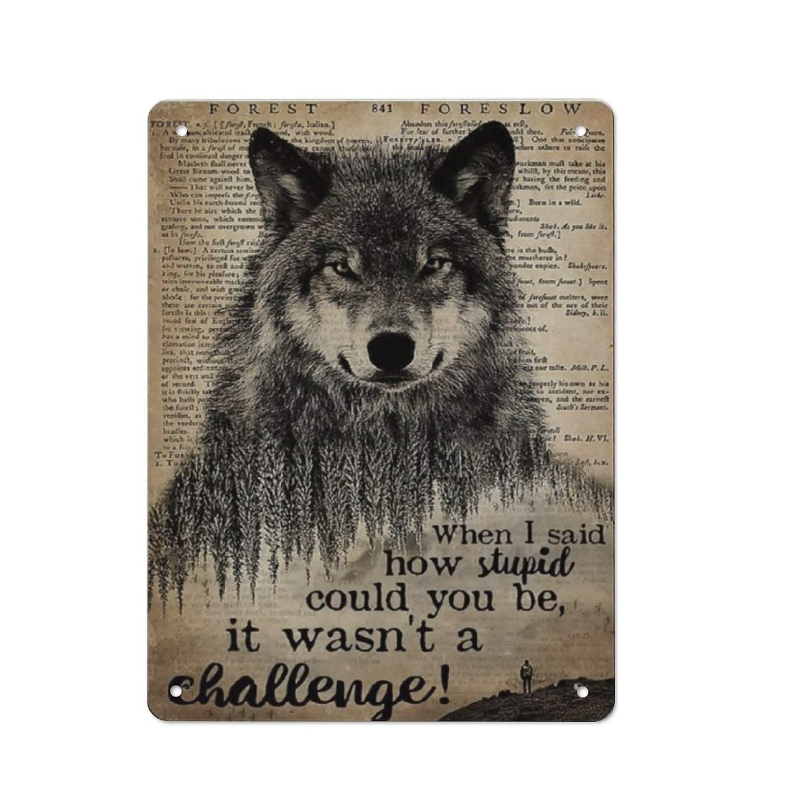 AOOEDM Wolf Metal Tin Sign for Home Bar Pub Kitchen Wall Art Deocr Man Cave Vintage Metal Sign Poster Plaque Signs Quotes Sign