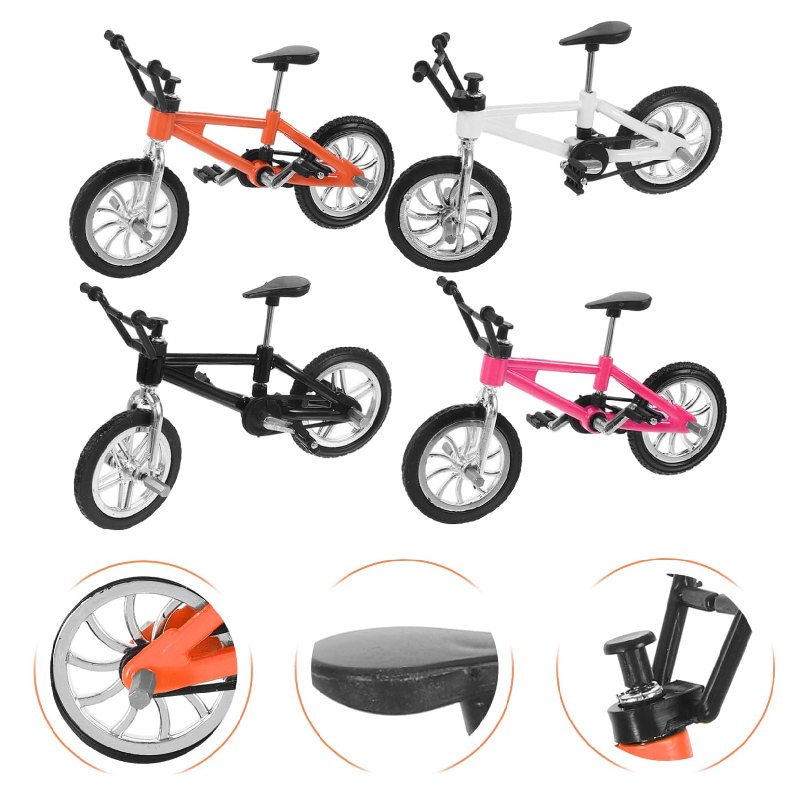 BESPORTBLE 4pcs Miniature Mountain Bike Models Finger Bike with Realistic Design for Racing Games Construction for Display and