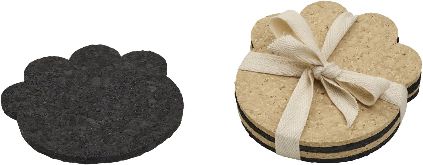ORE Originals Living Goods Coaster Recycled Rubber Paw, 4 Count