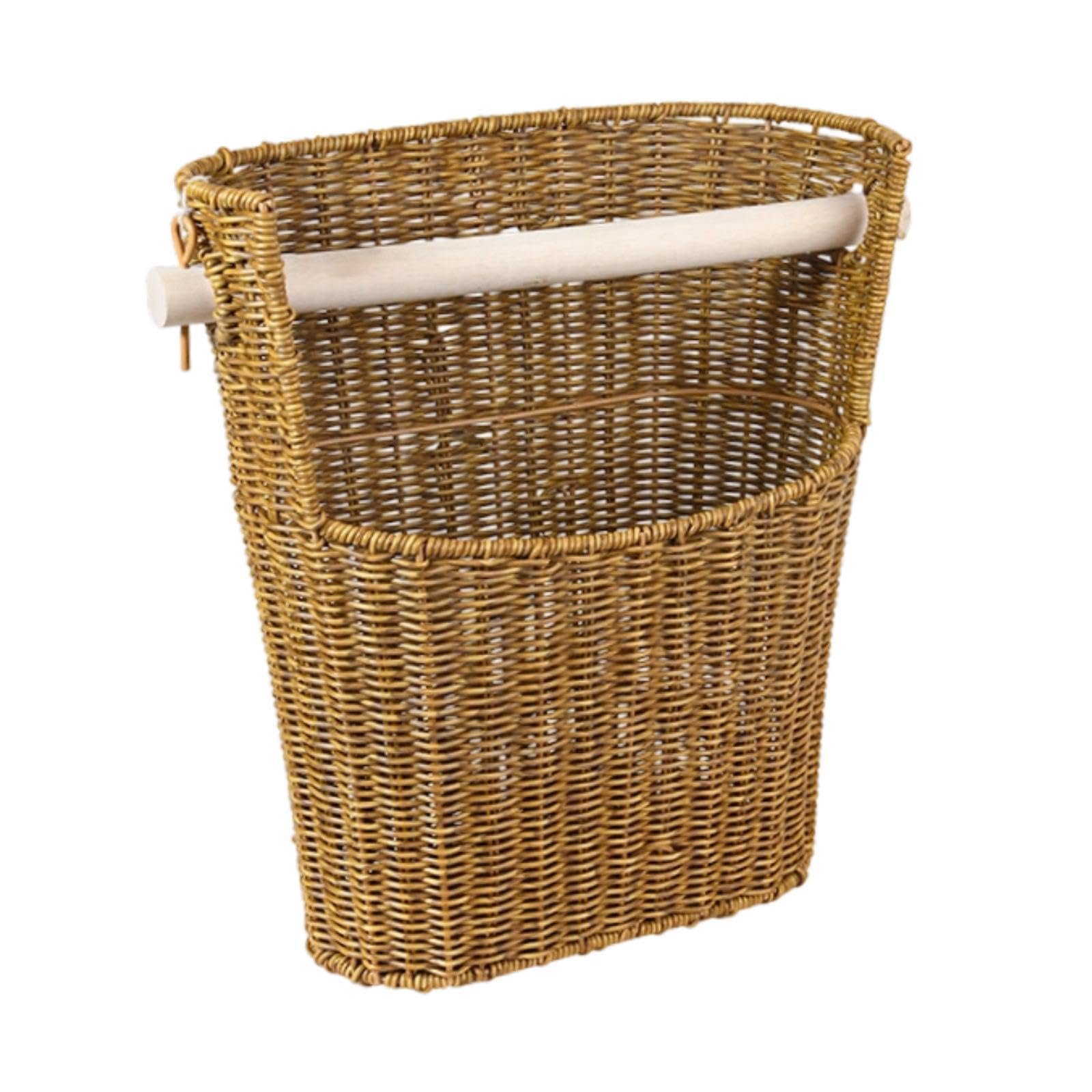 Papelera rústica para el baño y cesta organizadora de papel higiénico multiusos hecha de fibra