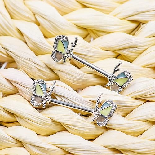 Miniatura 3 de 14G Nipple Ring 316L Stainless Steel Nipple Barbell Nipple Barbells CZ Nipple Ring Body Piercing Jewelry for Women Men