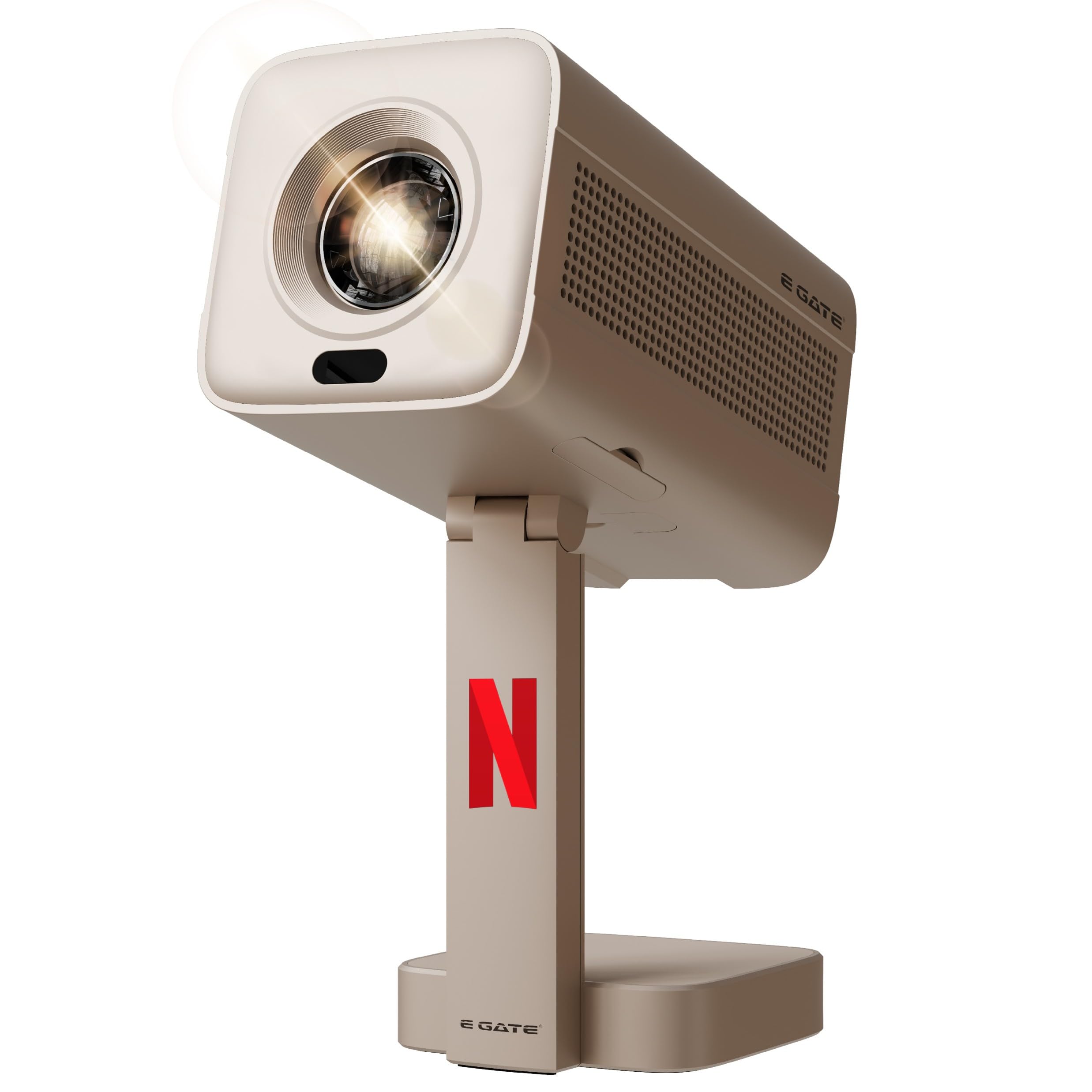 E GATE Atom 4X | Android 13 Fully Automatic Projector | 1080p Native, 4K HDR-HLG | 400 ISO | Auto (Focus+Keystone) | Max Size 300" (762cm) | USB-HDMI (ARC+eARC+CEC) | 1GB-8GB, WiFi6 & BT EGate