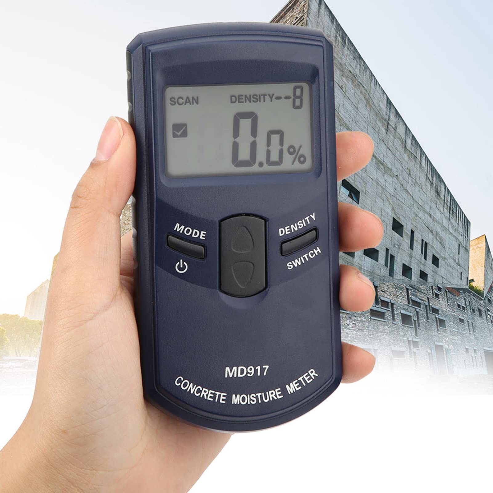 Feuchtigkeitsmesser, Breites LCD-Display, Warnungen, 10 Optionen, für Betonwände usw., Feuchtigkeitsmesser, Feuchtigkeitsmonitor, mit HF-Technologie für Elektromagnetische Wellen