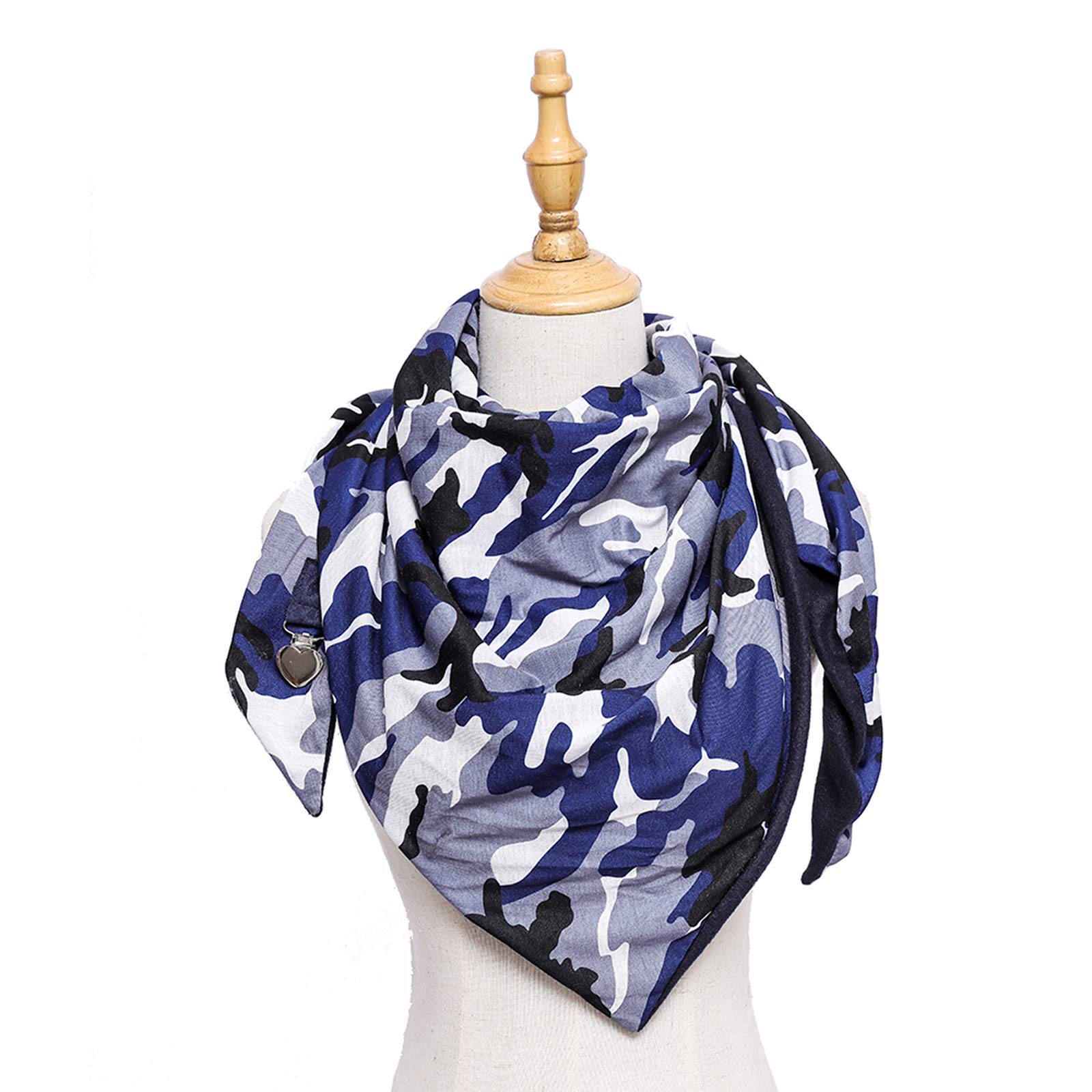 – Women Tie-Dye For Triangle Scarf With Clip Neck Warmer Thermal Blanket Shaw