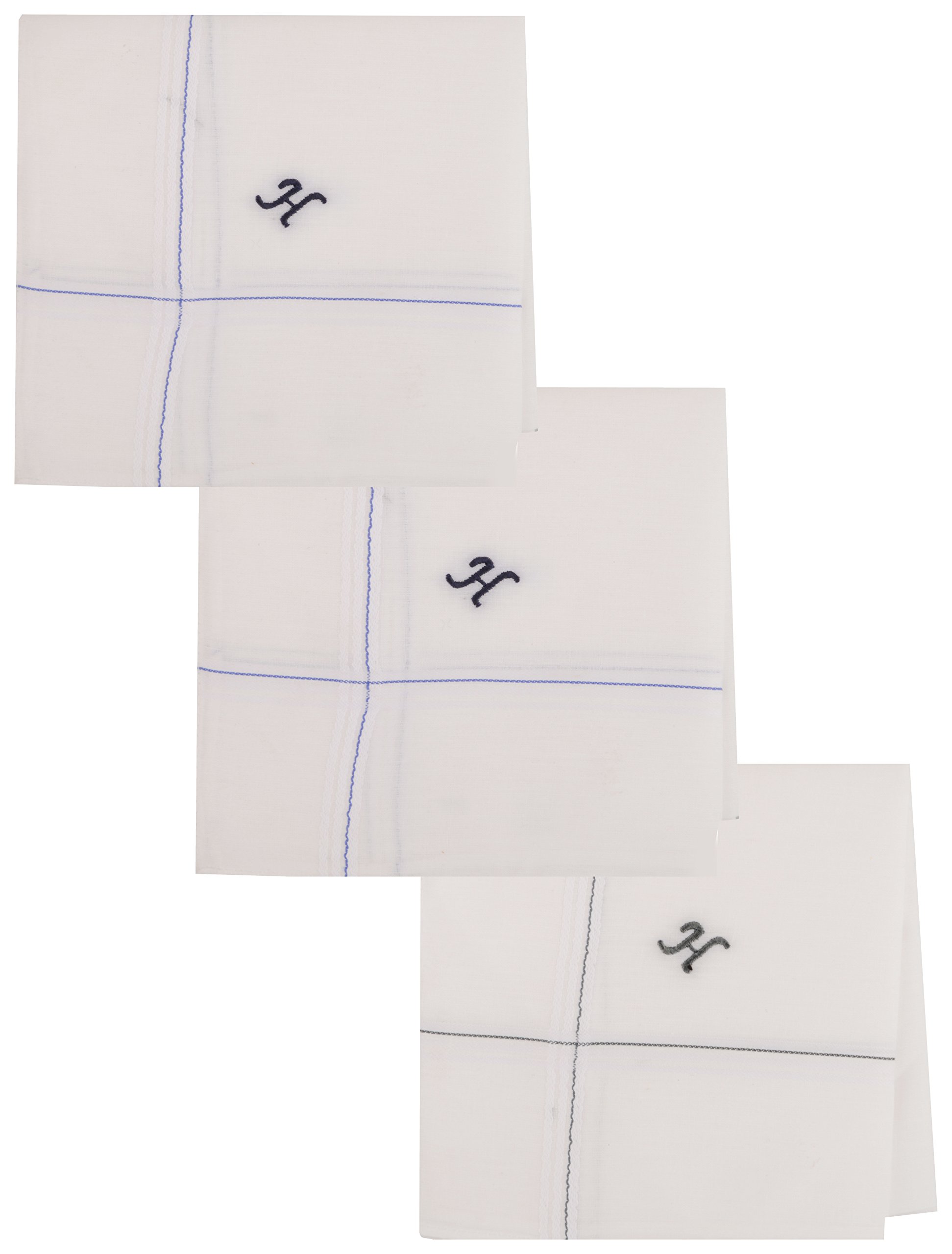 chancellor Chancelloren's Woven Cotton Hankies | Soft Fabric | Edge Stitch | Moisture Absorbent | White pack of 3-picture-26