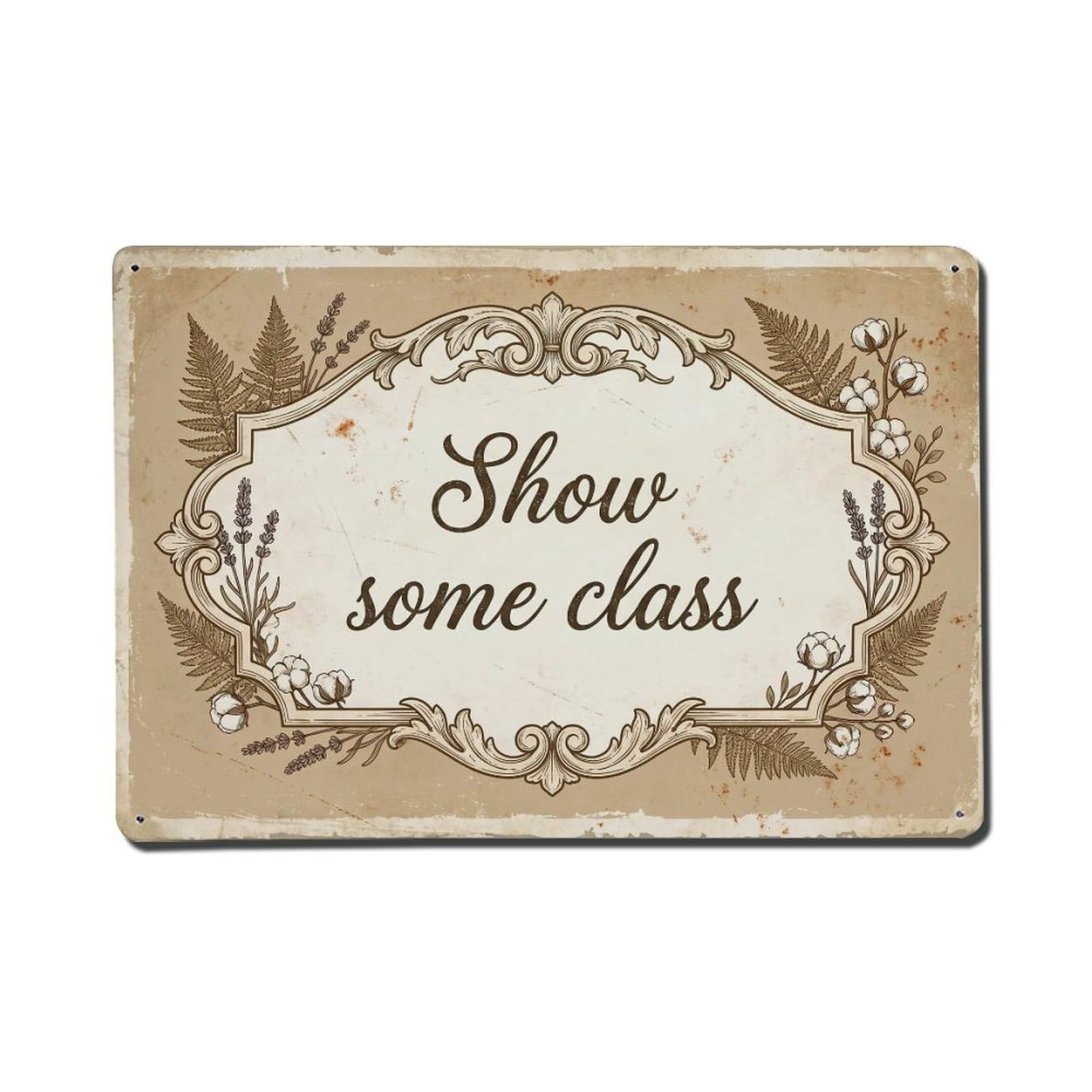 Olhnbad Style Show Some Class Bathroom Quote Farmhouse Metal Tin Sign