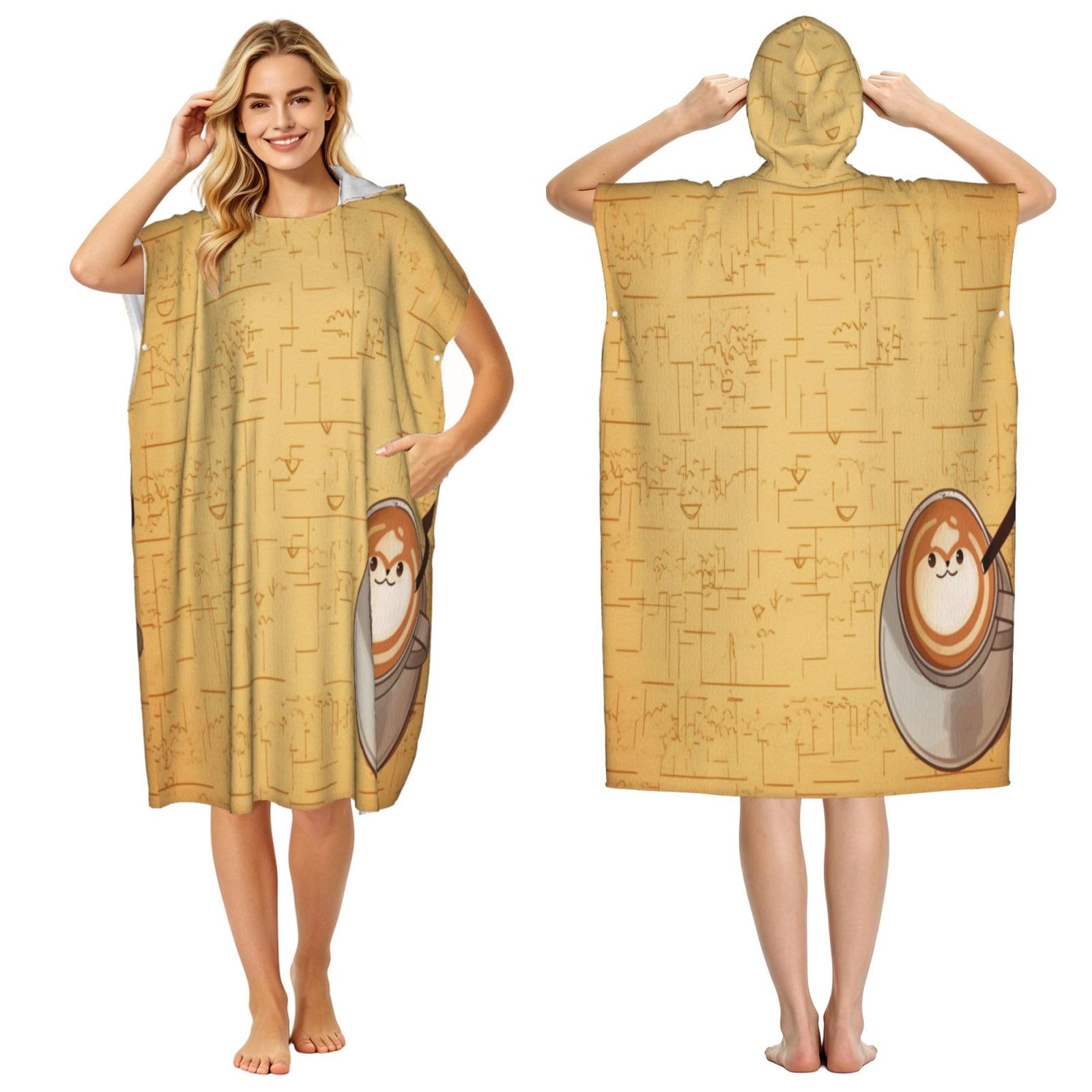 DTHKJNLSF Rune World Adult Hooded Beach Poncho Towel