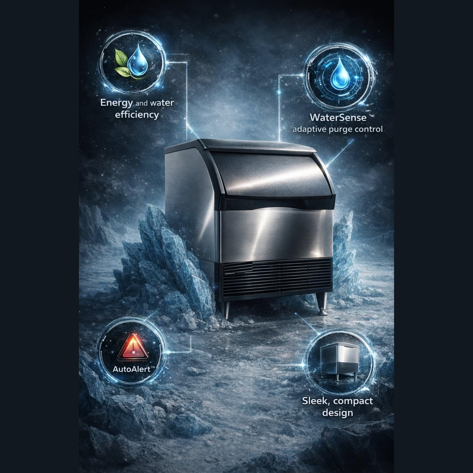 Scotsman Undercounter Small Cube 30" Ice Maker - 329 Lb/Day, 110 Lb Storage Bin, 208v on Fridge.com - View 5