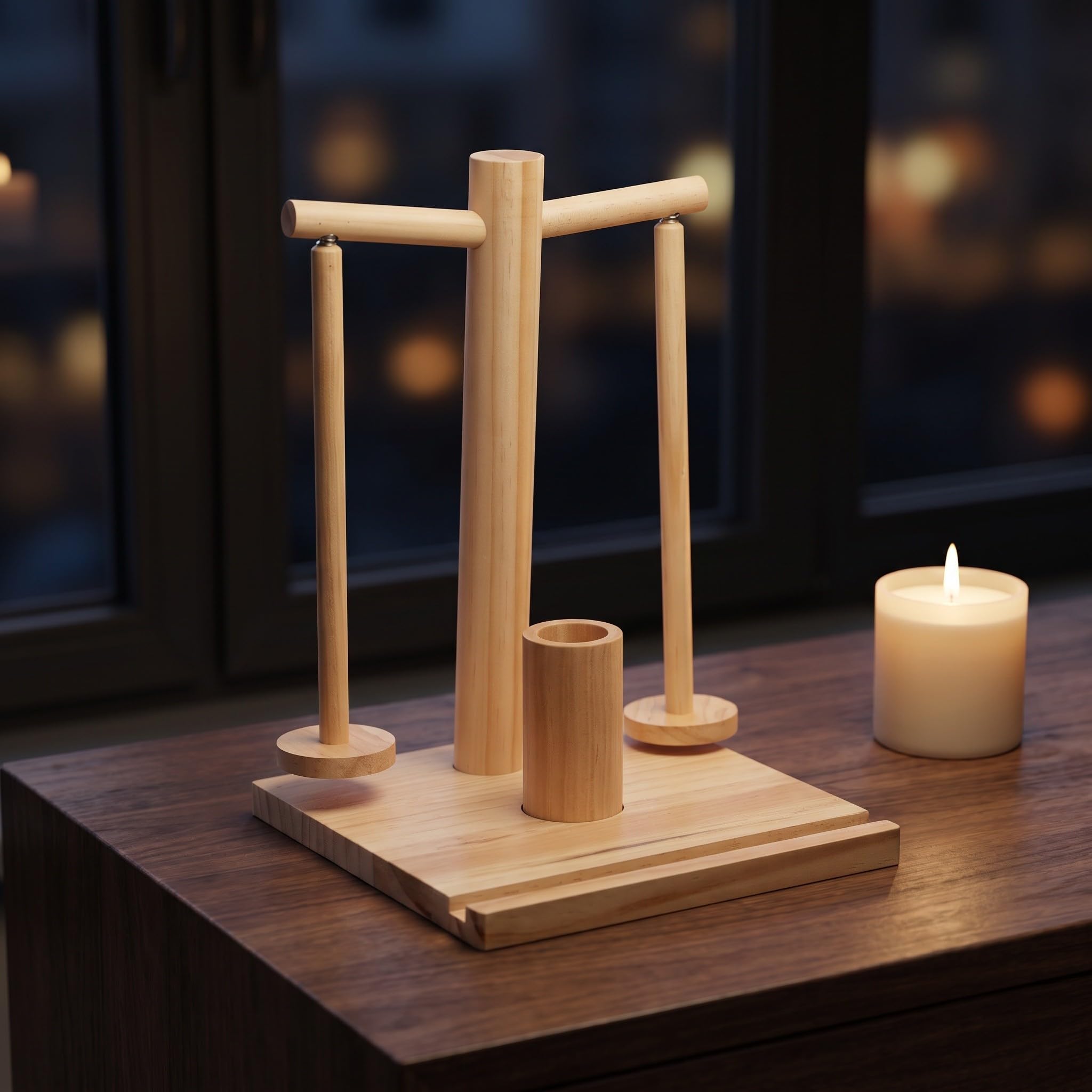 WATIIFUFU Supporto in Legno per Filato, Avvolgitore Manuale da Tavolo