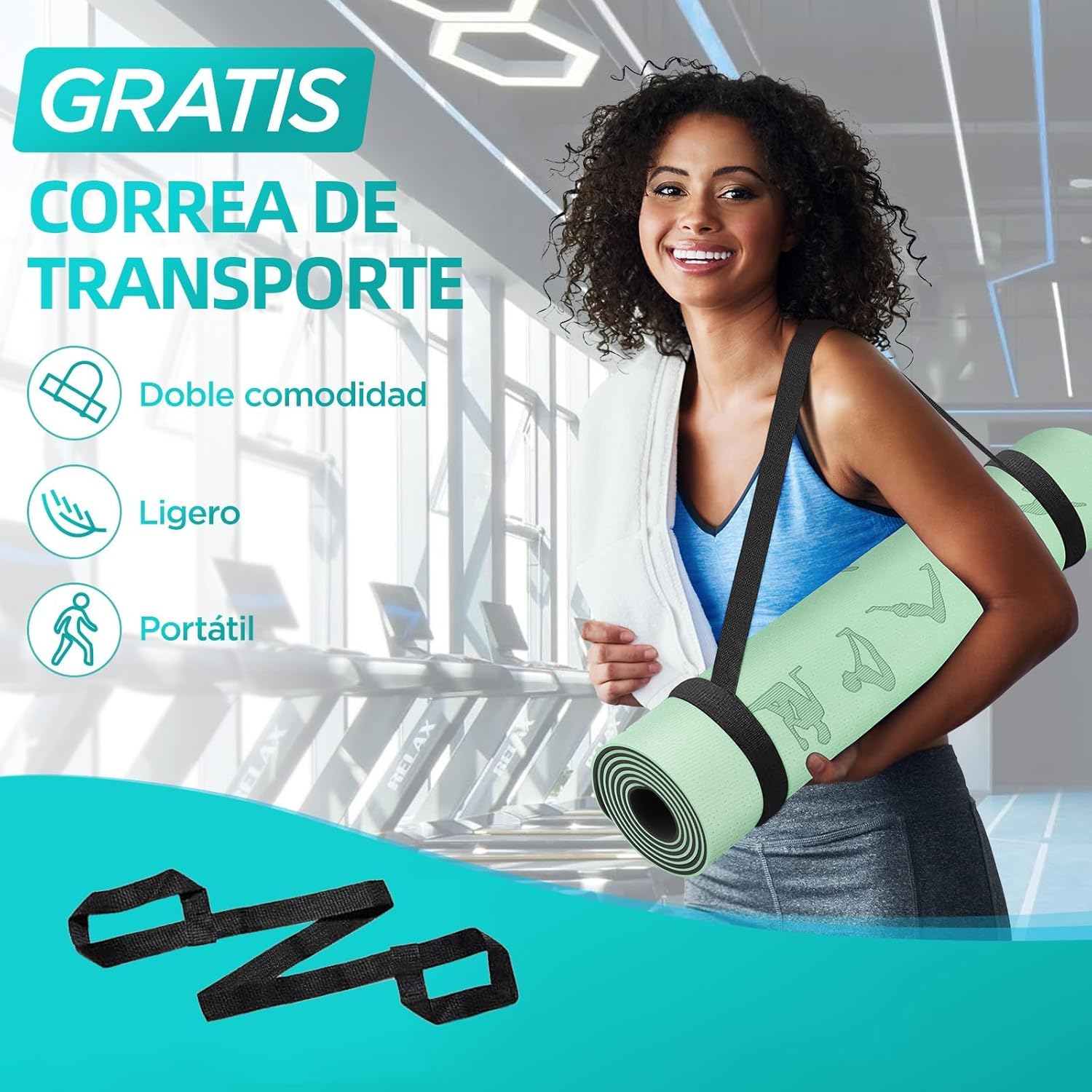 Tappetino Yoga,Tappetino Palestra TPE,Tappetino Yoga Antiscivolo,Tappetino Pilatesper Palestra,Pilates,Fitness,Sport Mat,183x61cm
