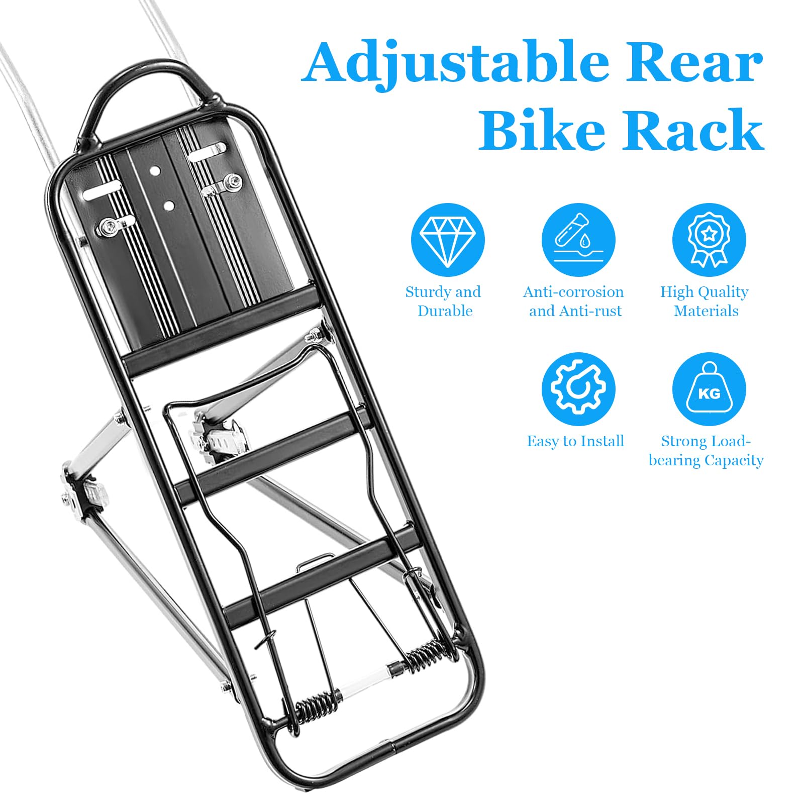 Fahrrad Gepäckträger Hinten - Verstellbar Für 24-28 Zoll Räder, 35kg Tragkraft