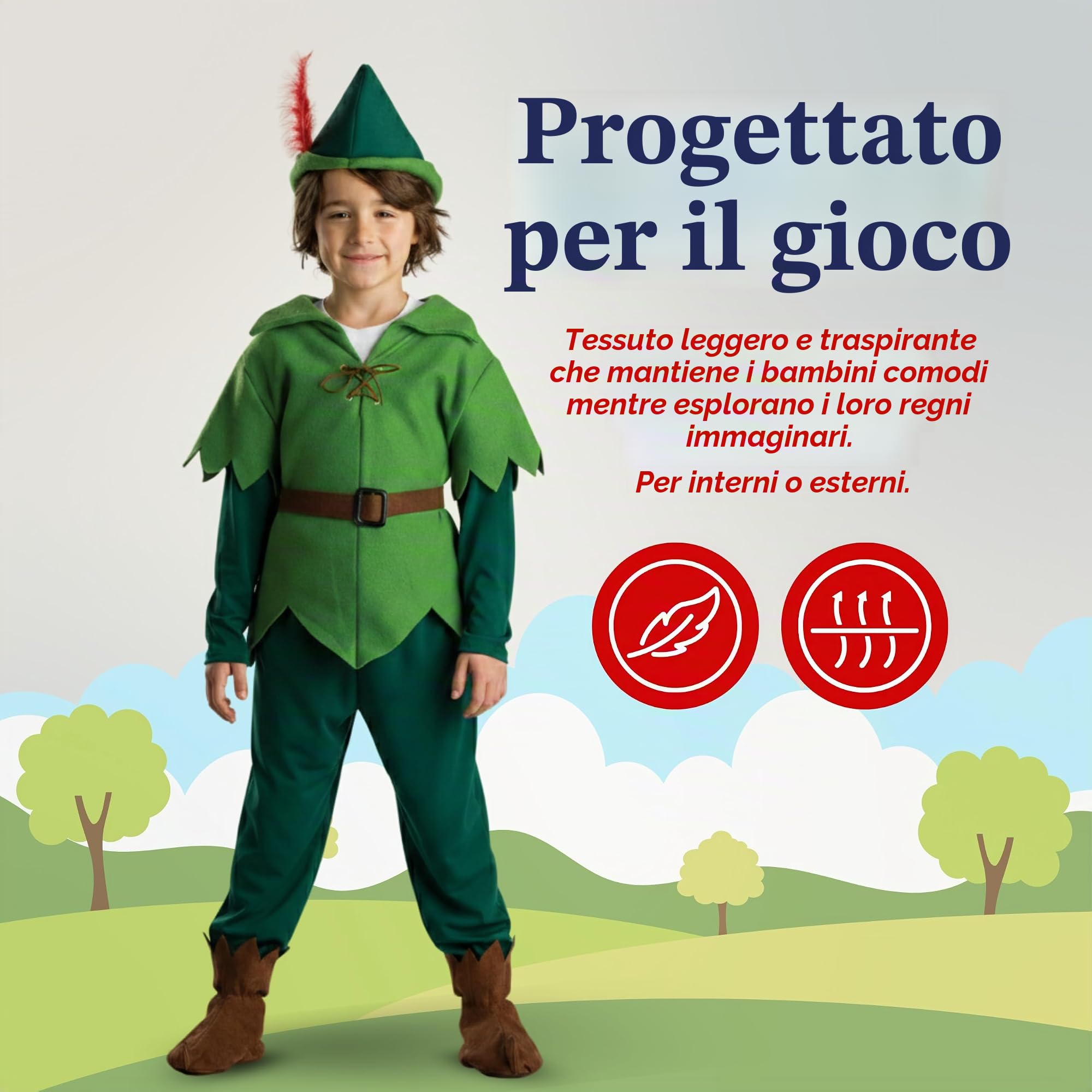 Dress Up America Costume Da Cacciatore Della Foresta Per Bambini – Classico Travestimento Da Fiaba Per Bambini E Bambine