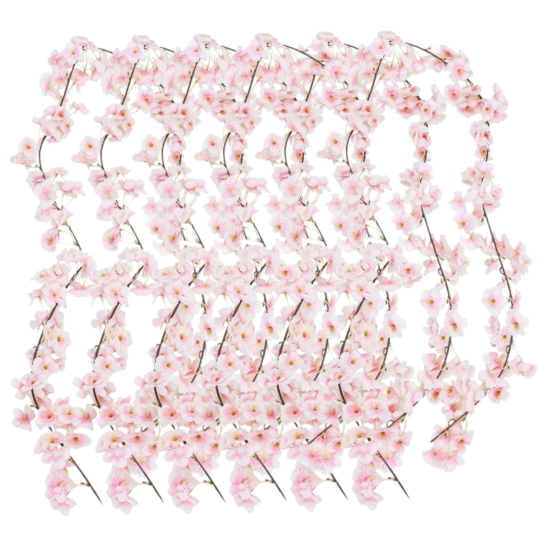 Guirlande de Fleurs de Cerisier Artificielles en Soie Rose Lot de 6 Pièces de 1,8m