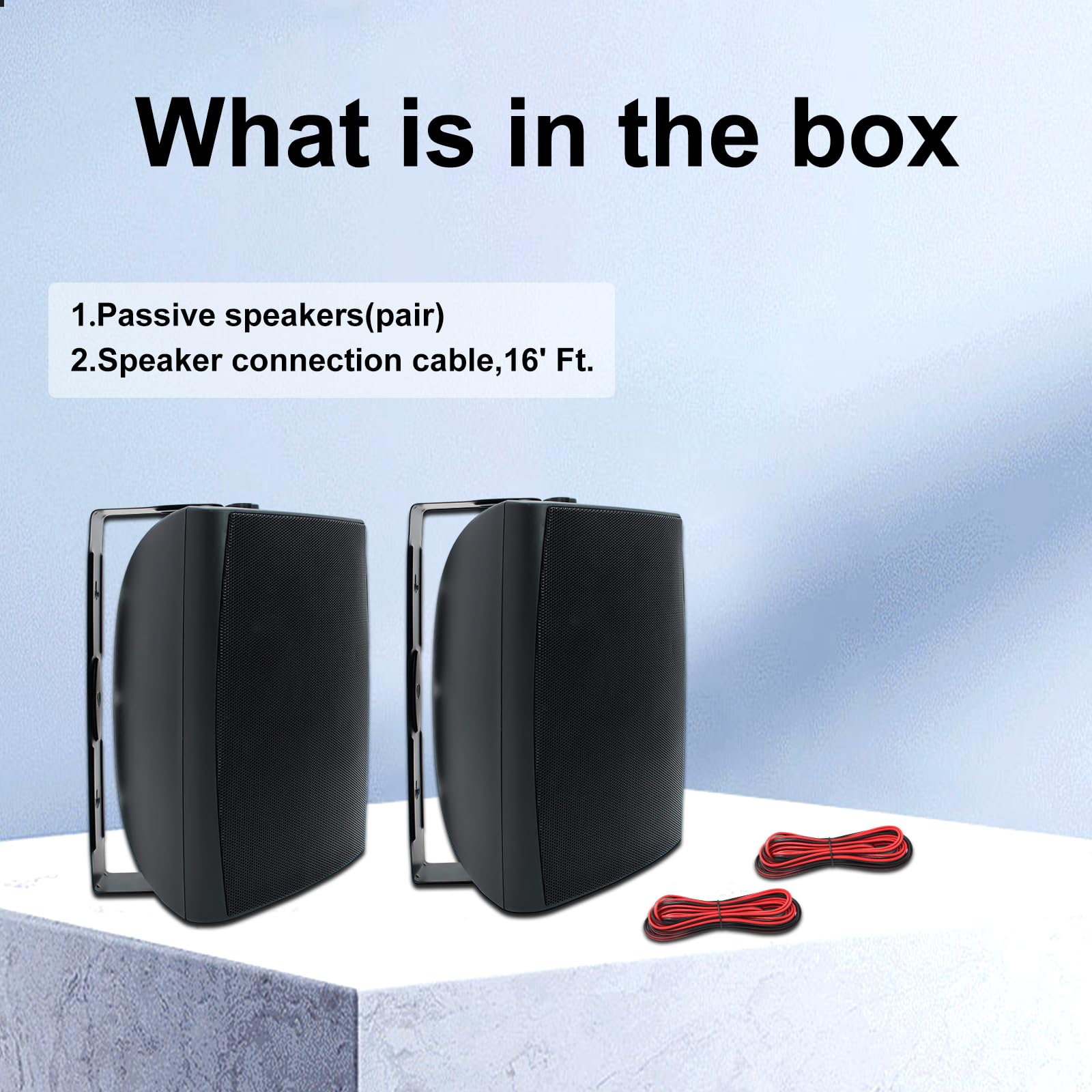 STUDIOFINIX Enceinte d'extérieur de 6,5 Pouces, Montage Mural, 400 W, Noir - Solution Audio puissante et résistante aux intempéries