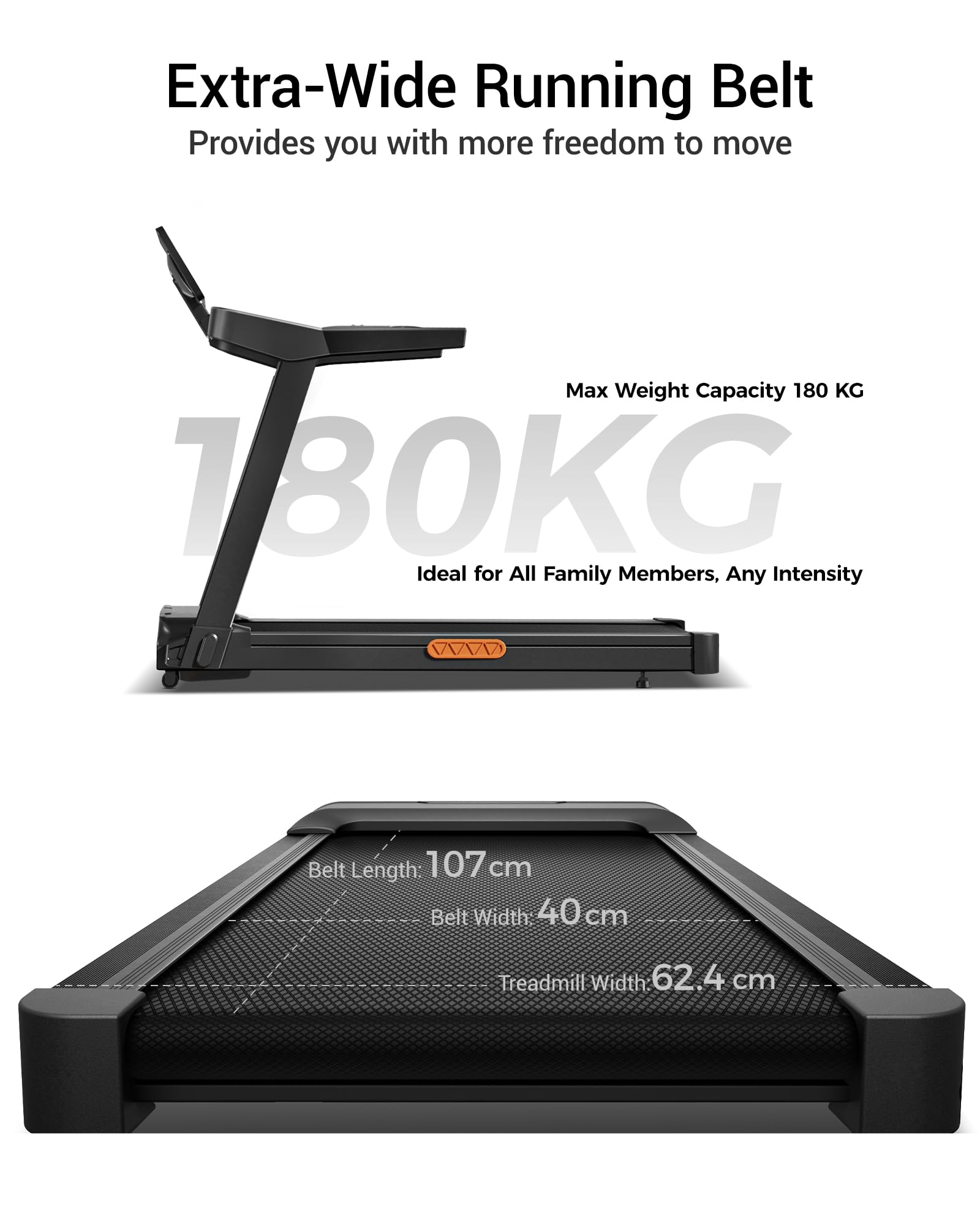 UMAY Składana Bieżnia do domu z nachylenie 16%-20%, 14 km/h | Bieżnia do chodzenia z monitorem tętna,Treadmill Home z silnikiem 3,5 KM i wyświetlaczem LED,Kompaktowa,180KG