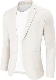 Blazer masculino casual de linho, casaco esportivo com dois botões, jaqueta leve para uso diário