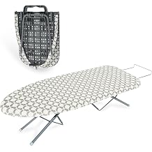 Space-Saving Folding Ironing Board, Table Ironing Board for Steam Ironing Station, 30.48 * 76.2 * 17.78cm, Grey, Metal