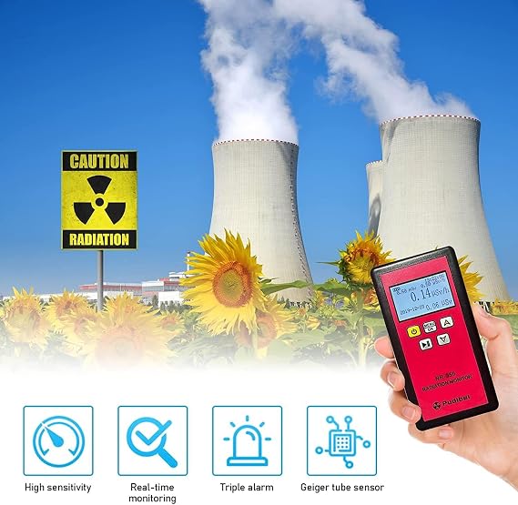 Geiger Counter - Handheld Professional Nuclear Radiation Meter, Geiger Counter Meter Portable Dosimeter, Multifunctional Radioactive Detector Y X Ray Tester for Electromagnetic Radiation,NR-950