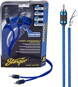 Stinger 17 Feet 2-Channel Hyper-Flex RCA Interconnect, Shielded Directional to Protect Against Interference, Stereo Interconnects, OFC Copper Audio Cable, SI6217