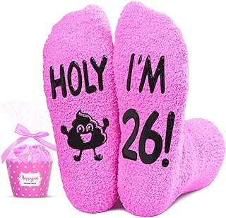 HAPPYPOP 26th Birthday Gifts for Male Female - 26 Year Old Gifts, 26th Birthday Socks for Women Men
