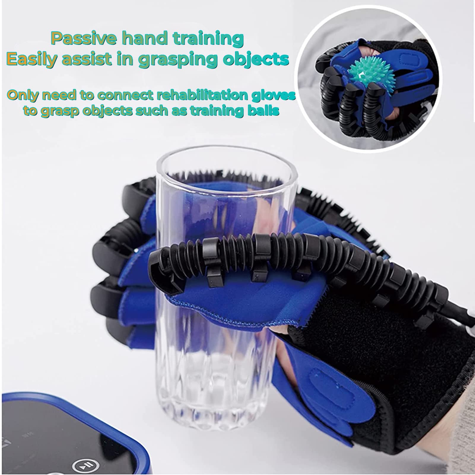 Guantes De Robot De Rehabilitación, Equipo De Tren De Rehabilitación De Funciones De Dedos Y Manos, para Pacientes con Artritis O Hemiplejía por Accidente Cerebrovascular(Size:código S)