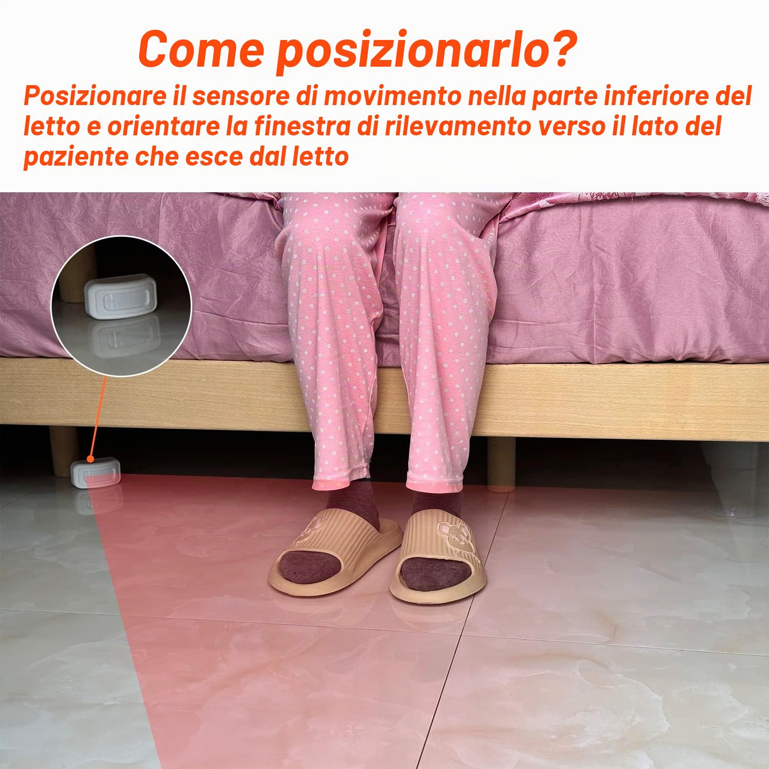 Allarme professionale per letto e prevenzione delle cadute per anziani/demenza e altro ancora, sensore di movimento Caregiver Pager con 5 livelli di volume