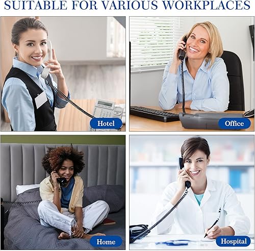 Miniatura 7 de Kanayu 20 Pack Black Phone Handset Cord 12ft Telephone Cord for Landline Coiled Phone Wire Bulk for Use with All Landline Telephone Line Replacement