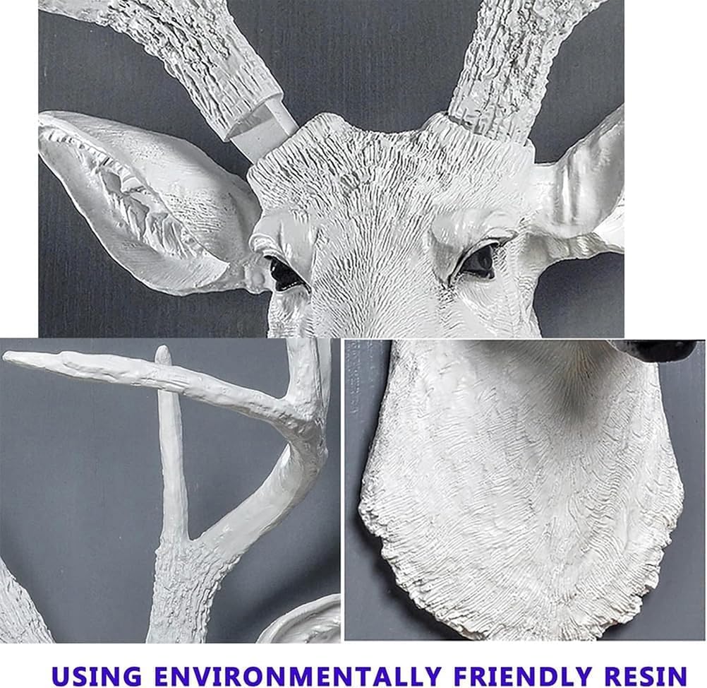 Generico Arredo da Parete con Testa di Cervo, Testata Animale Finta tassidermia, Decorazione da Parete con Scultura di Testa di Cervo, Decorazioni con Cervo per casa - 52,5x39cm