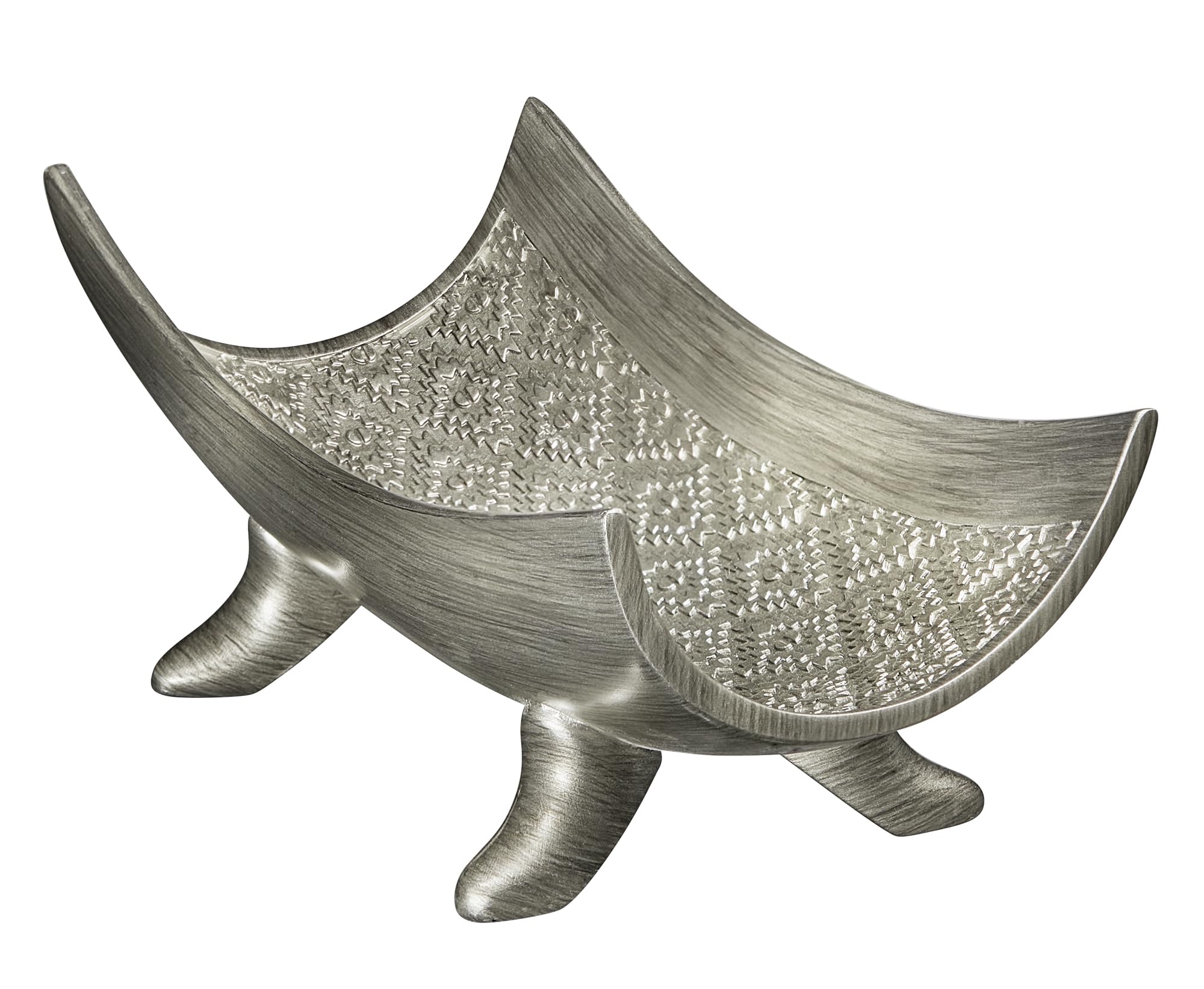 Creative Scents Dublin Silver Decorative Bowl – Centerpiece Table Decorations, Home Décor, Decor Tray for Coffee Table Decor, Living Room Centerpiece,