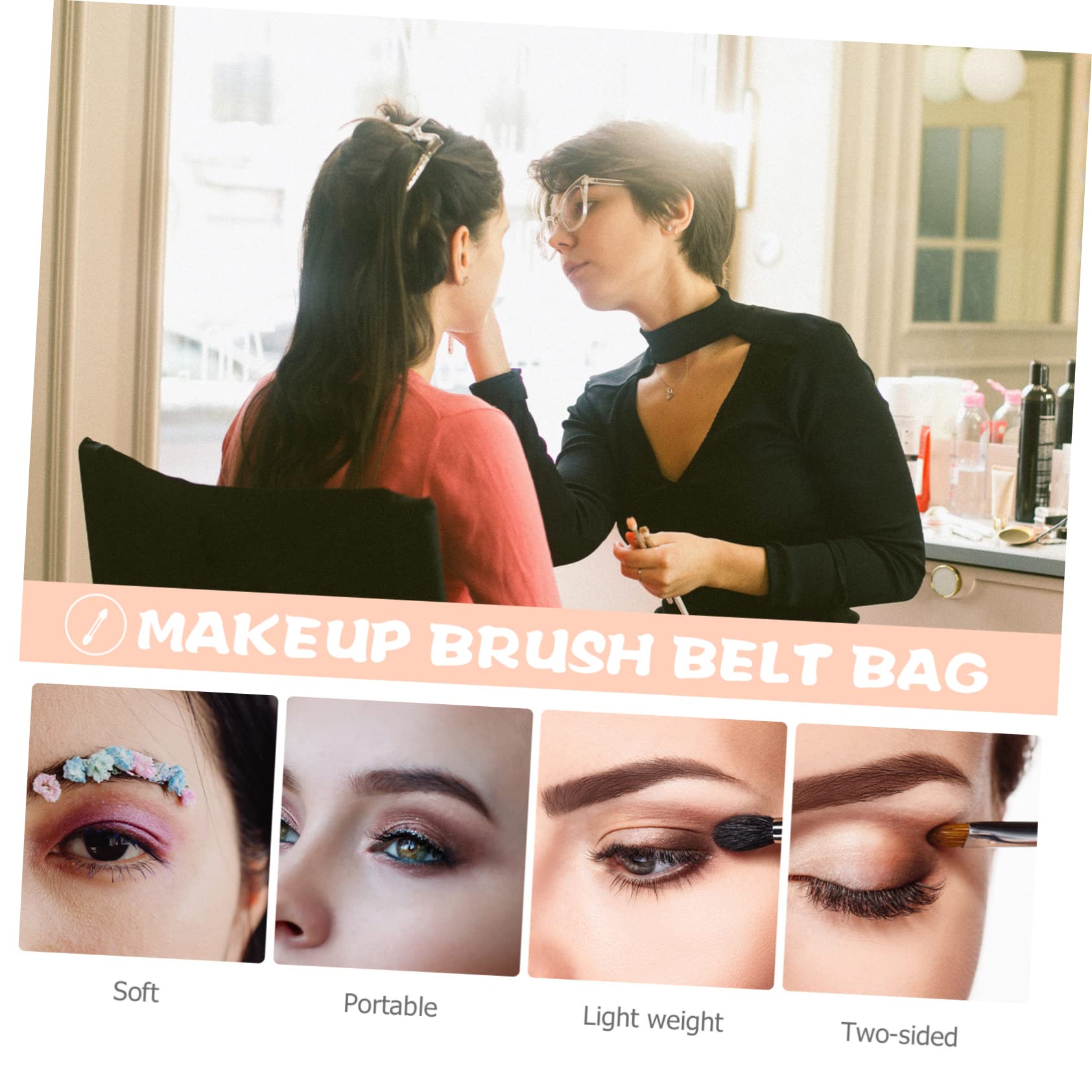 FRCOLOR 2sets Pennelli Da Trucco Portatili Per Polvere Libera e Blush Con Custodia Da Viaggio Strumenti Di Bellezza Per Donne e Ragazze