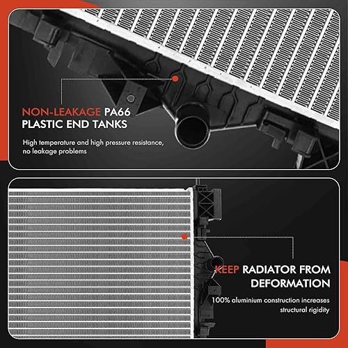 Miniatura 6 de A-Premium Conjunto de radiador de refrigerante del motor con enfriador de aceite de transmisión compatible con Chevrolet Cruze 2014-2015, Cruze