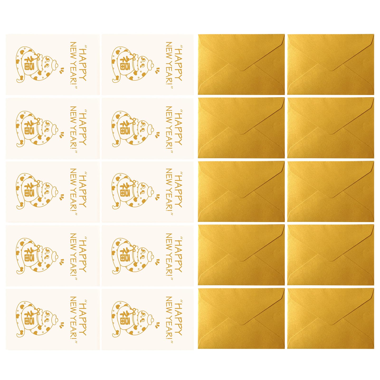 Buxuaaaa 10Pieces 2025 Year of the Snake Greeting Card with Envelope Cartoon Chinese New Year Card for Men Women Spring Festival Family New Cards