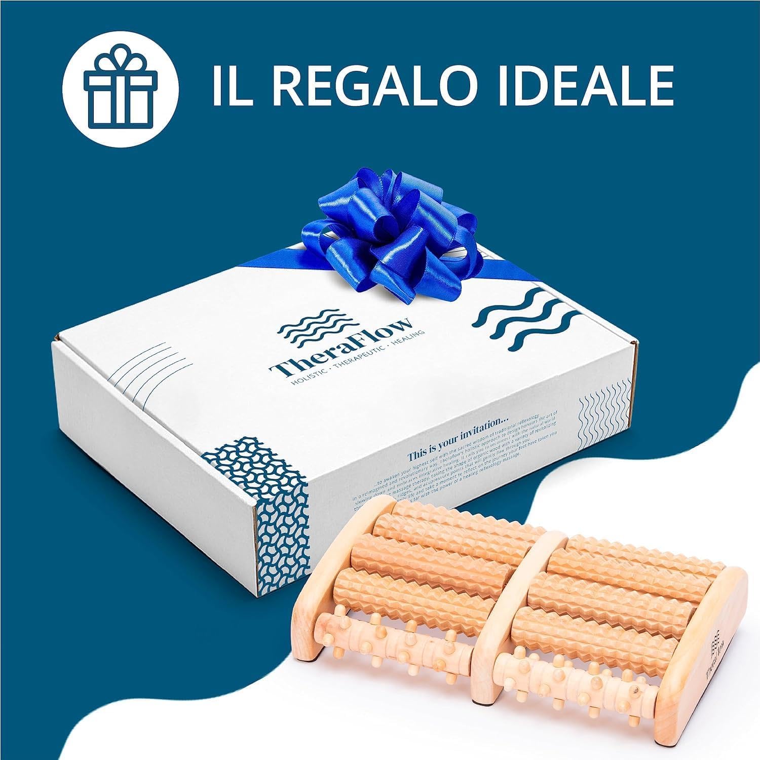 TheraFlow Massaggiatore Plantare Shiatsu, Rulli Fascite - Massaggiatore piedi con pallina massaggio muscolare, rullo massaggio, Rilascio la Fascite Plantare, Include Guida alla Riflessologia Plantare