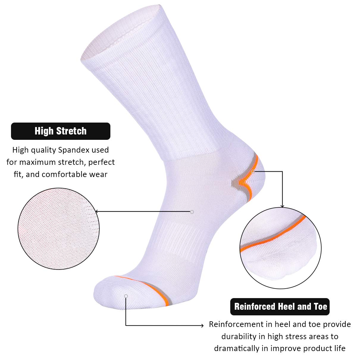 JOYNÉE - Calcetines de entrenamiento para hombre (6 unidades) - -