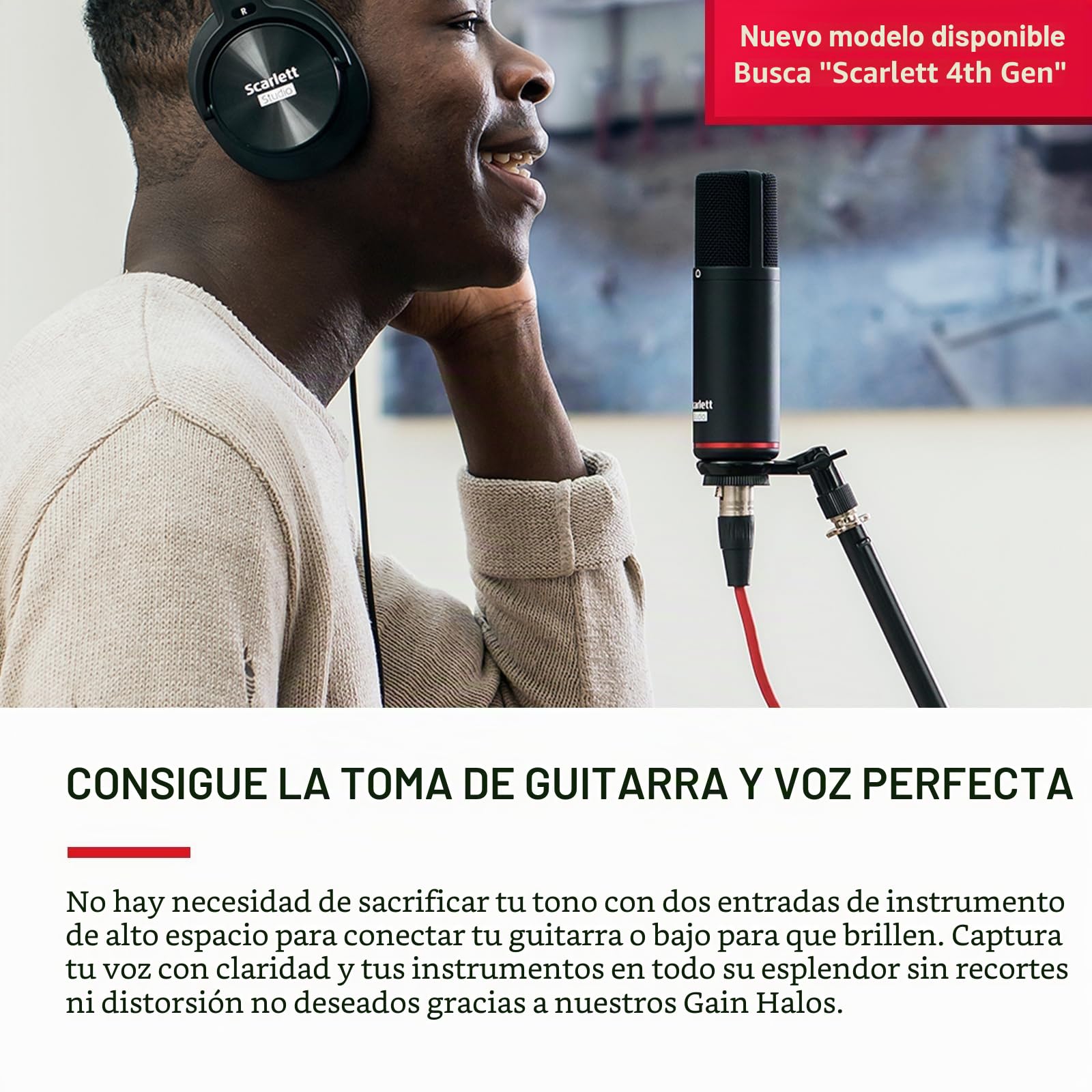 Scarlett 2i2 Studio 3rd Gen, Interfaz de Audio, Micrófono de Condensador y Auriculares, USB