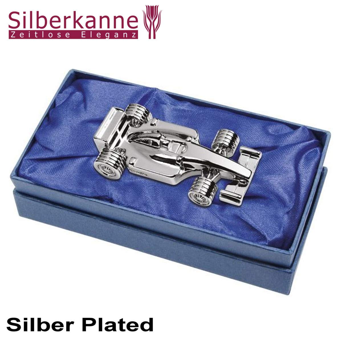 Briefbeschwerer Büroklammerhalter Auto magnetisch 6,5x3x1,5 cm Premium Silber Plated edel versilbert. Fertig zum verschenken mit schicker Geschenkverpackung