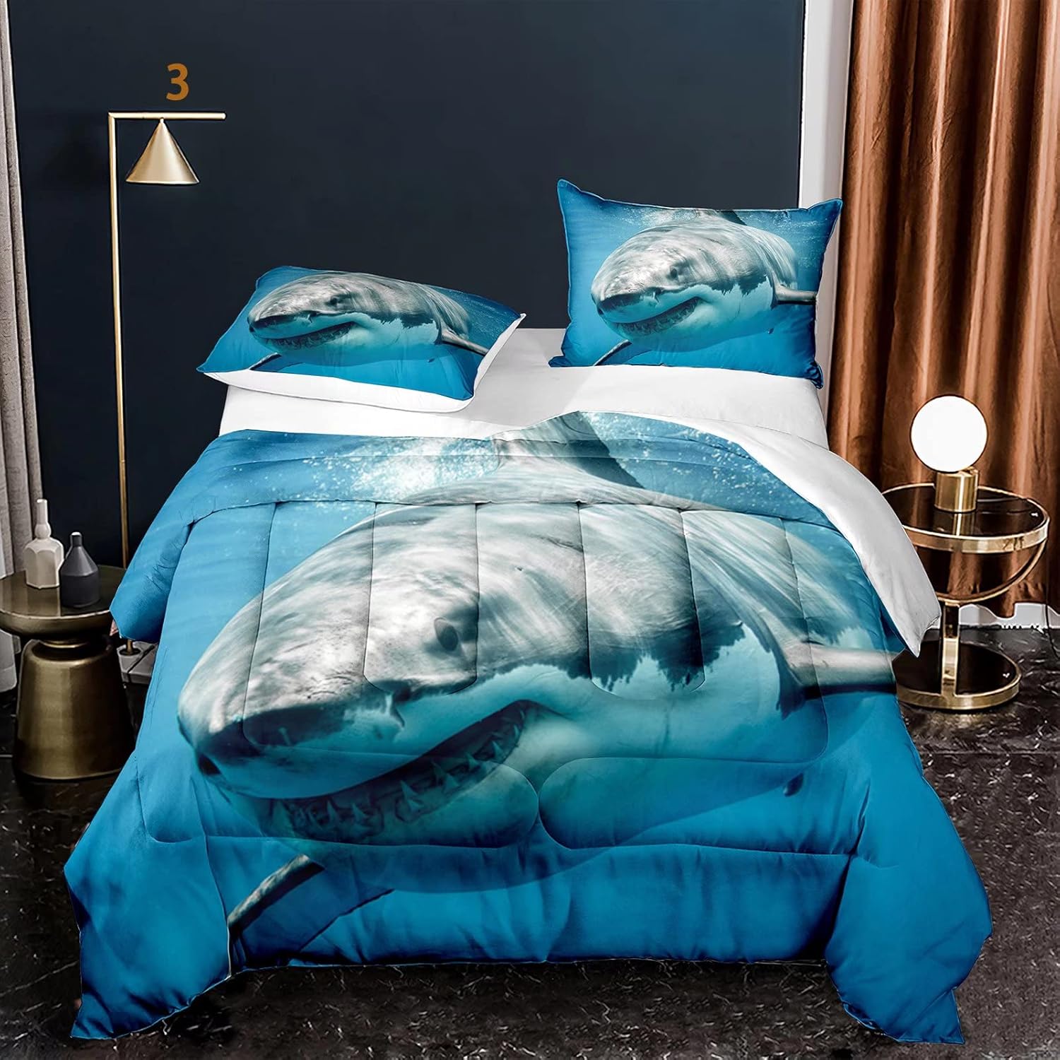 shark comforter set queen