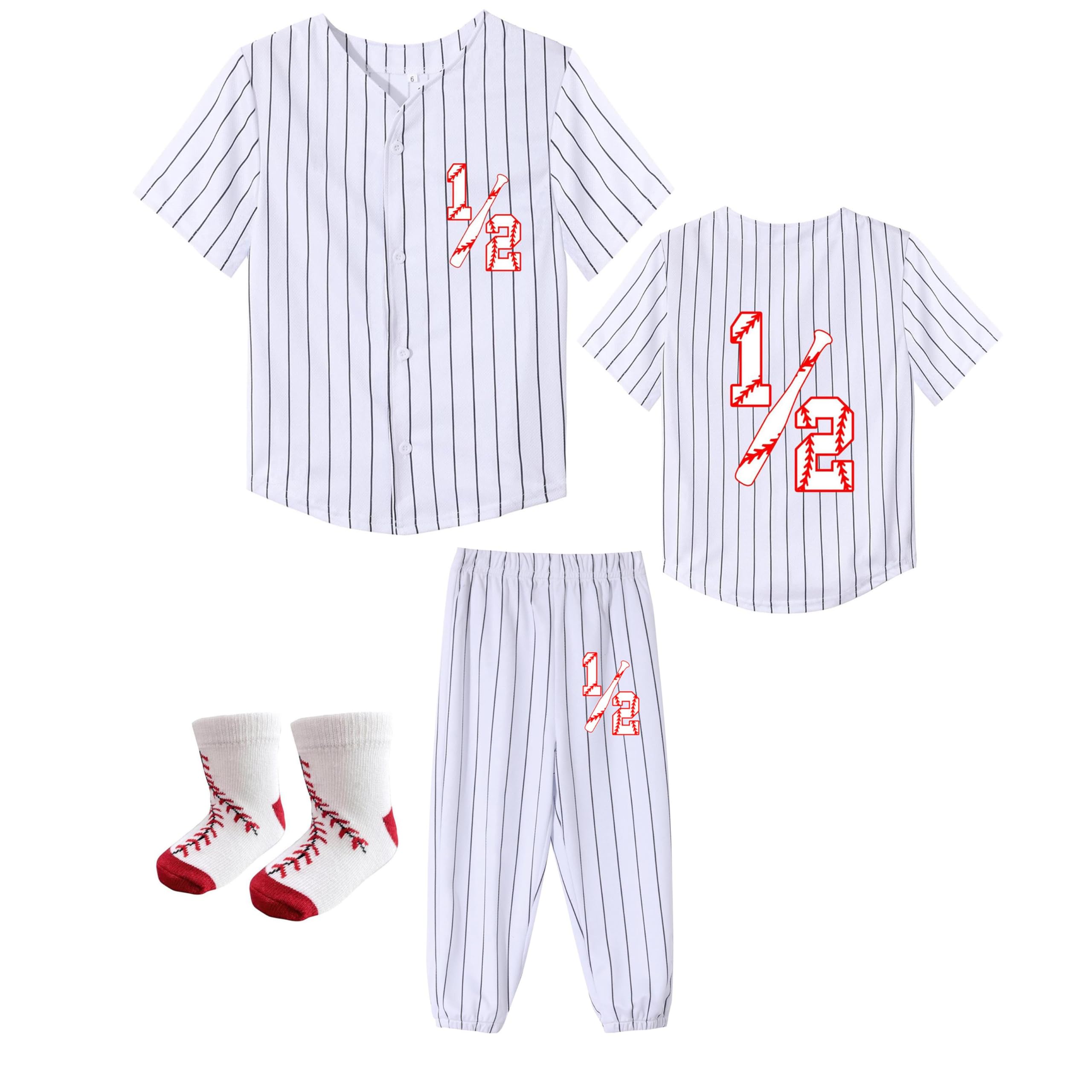 Baby Boy Girl Halfway to One 1/2 Baseball Shirt Pant Suit Half Birthday Infant Newborn Clothes 6 Months