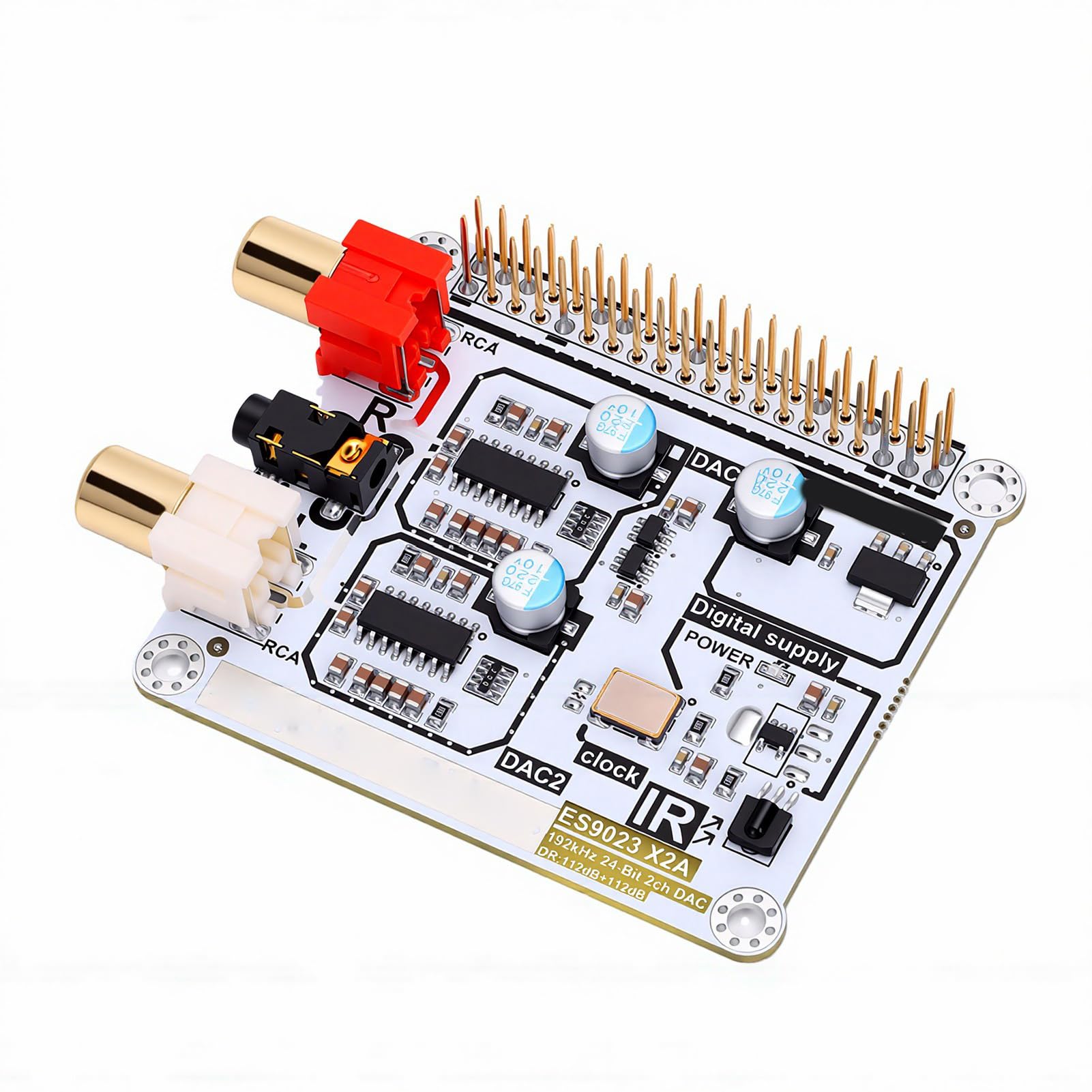 HiFi Cyfrowy na Analogowy HAT dla RasPi 4B, Podwójne Dekodowanie