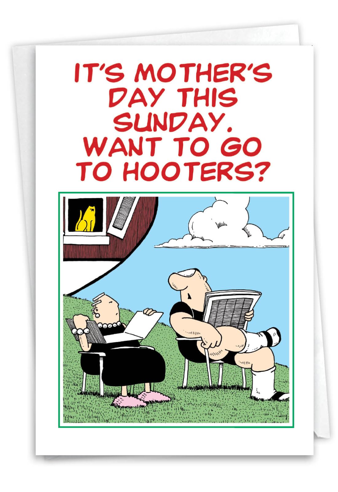 NobleWorks 0201 'Go To Hooters' - Funny Mother's Day Greeting Card with 5" x 7" Envelope