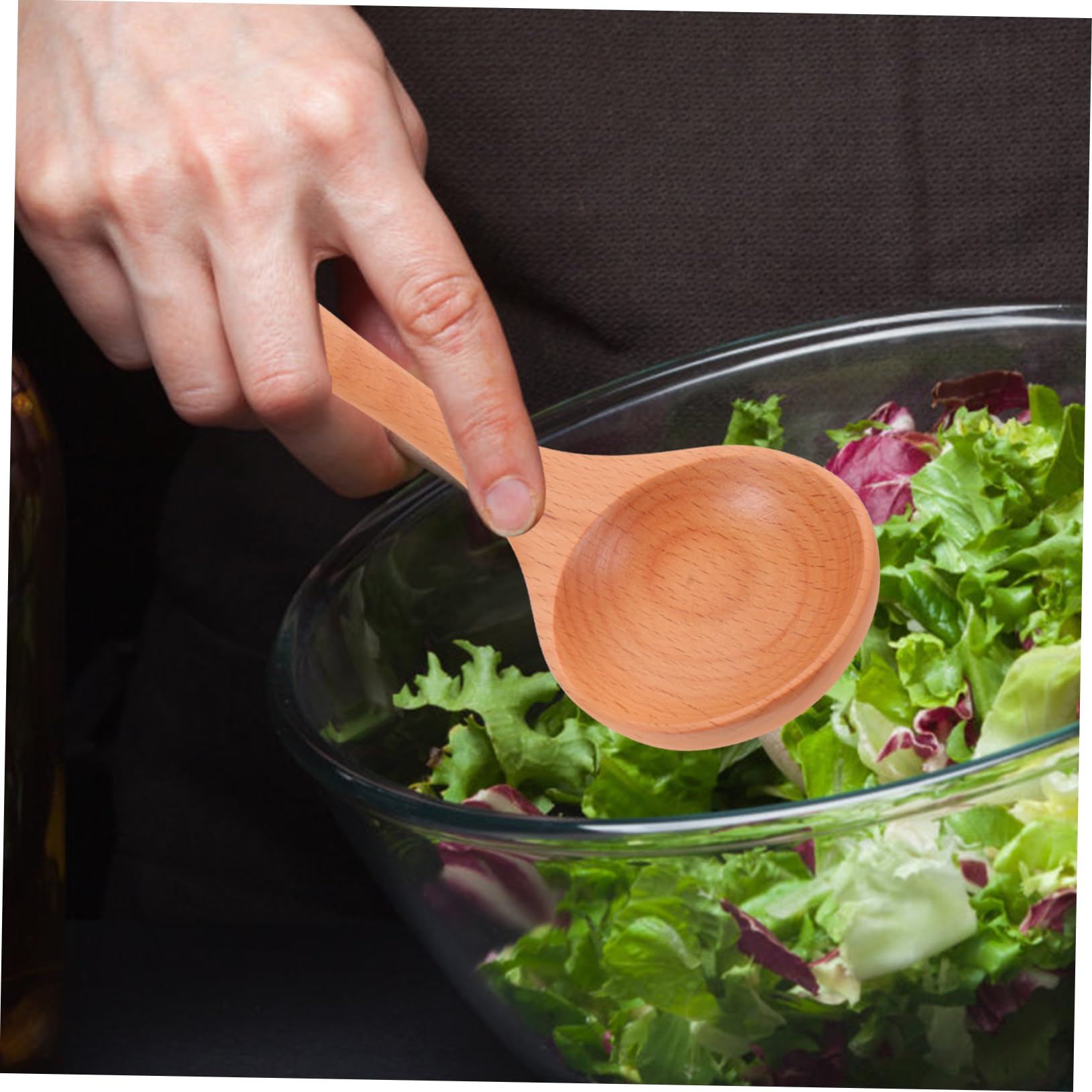 Unomor 2pcs Large Spoon Set Salad Spoon Small Soup Spoon Decorative Food Spoon Ramen Spoons Soup Spoons Simple Dinner Spoon Colander Asian Soup Spoon Chinese Spoons Replaceable Spoon Wood